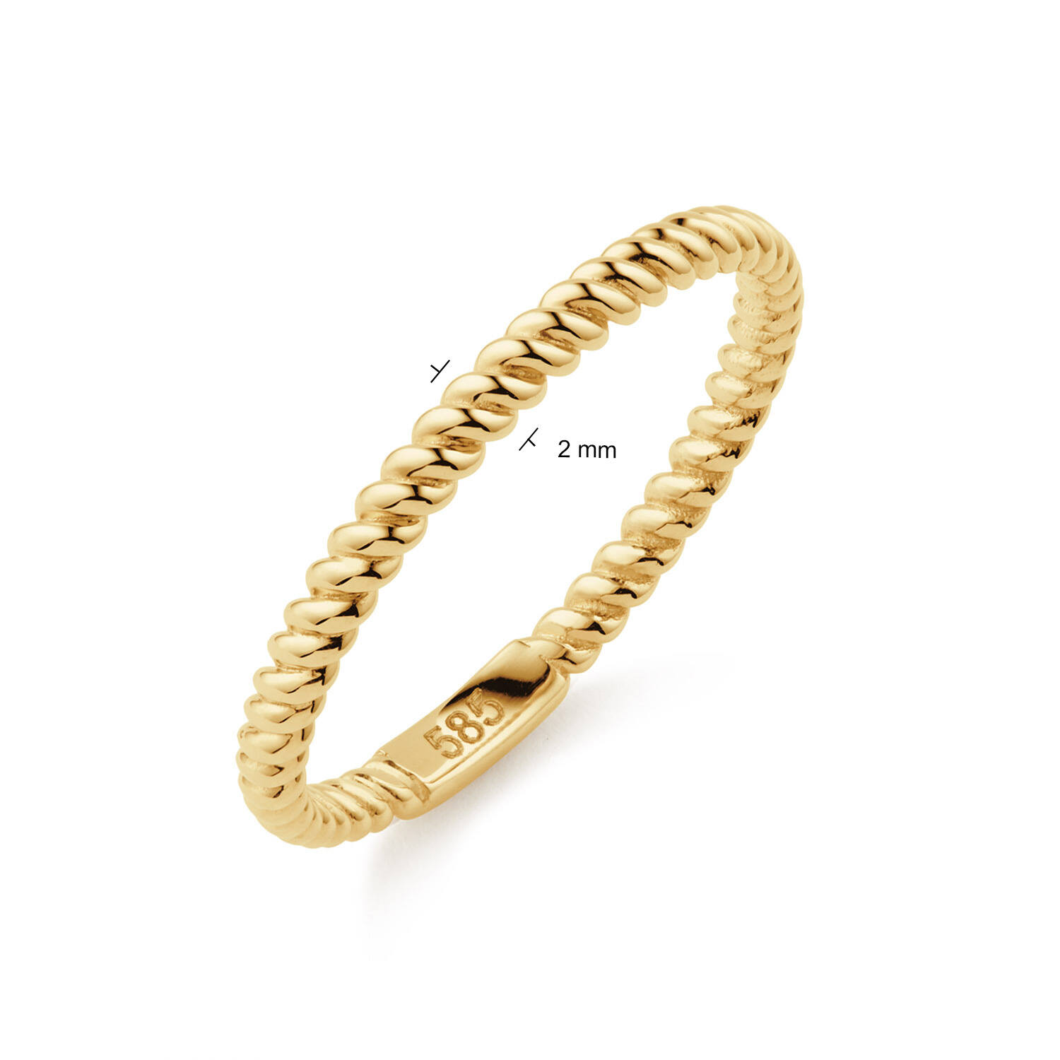  Rings with stone - Round - 2mm