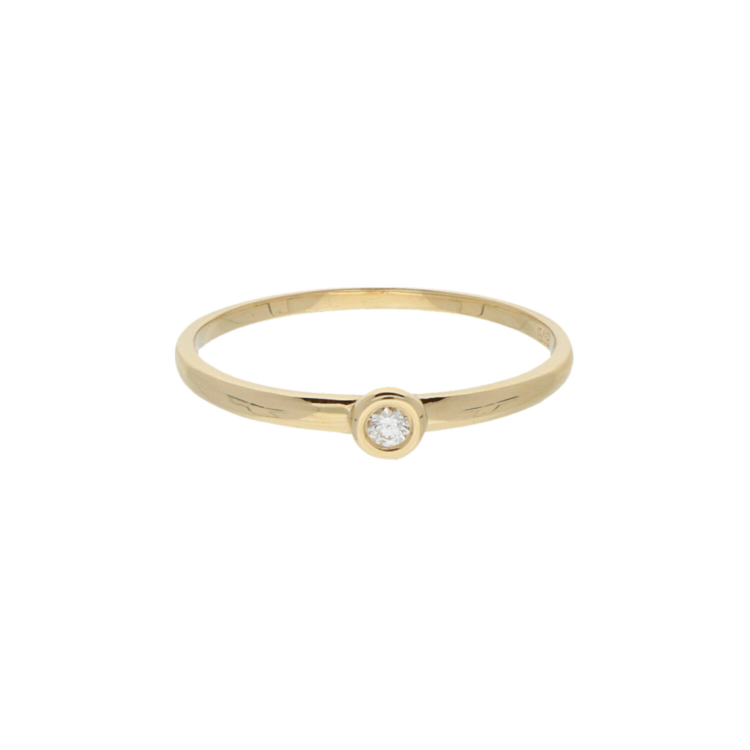 Ring Solitair Diamant - 585 Geel - 1gr - 1-0.03ct