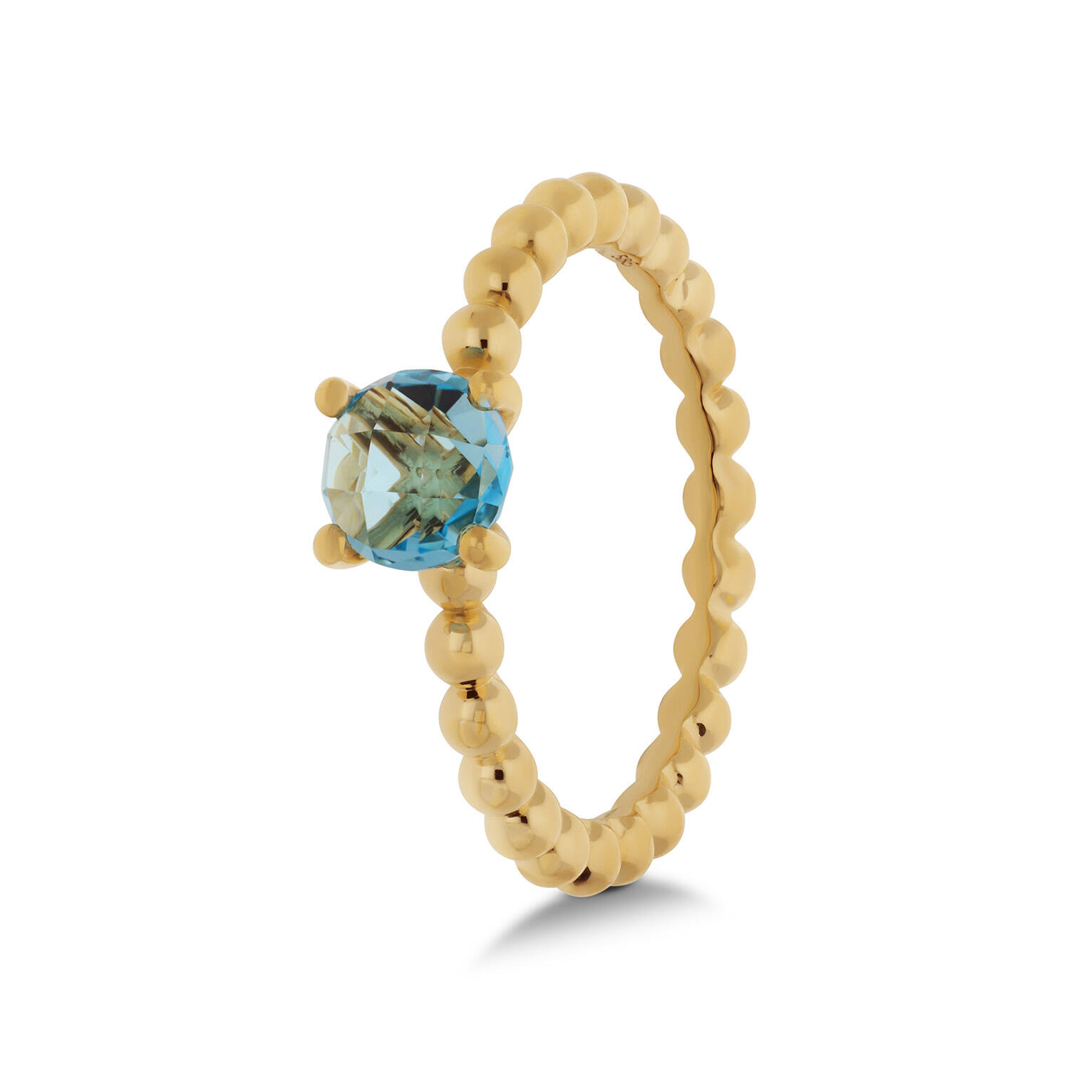 L'Eau Bubble Ring Blauw Topaas - 585
