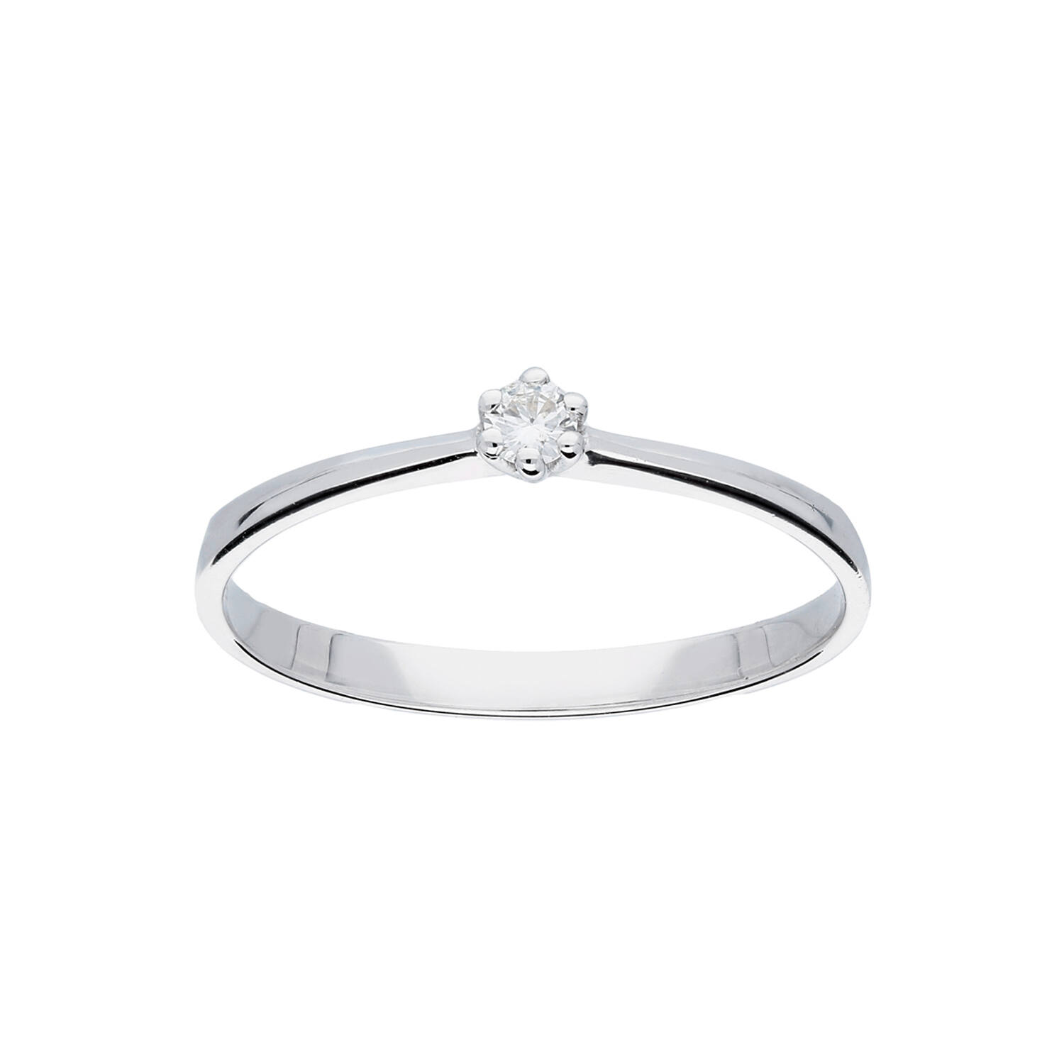 Ring Solitair Diamant - 585 Wit - 1gr - 1-0.05ct G-SI