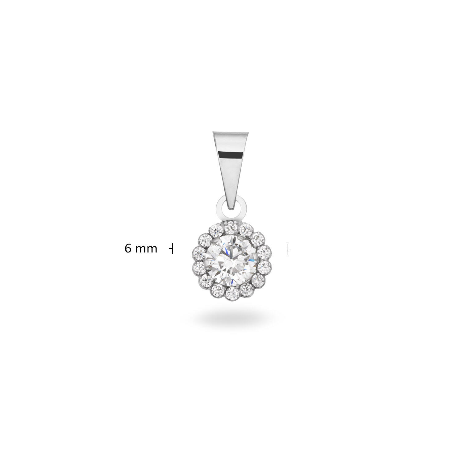  Pendentifs avec pierre - Rond - 6mm