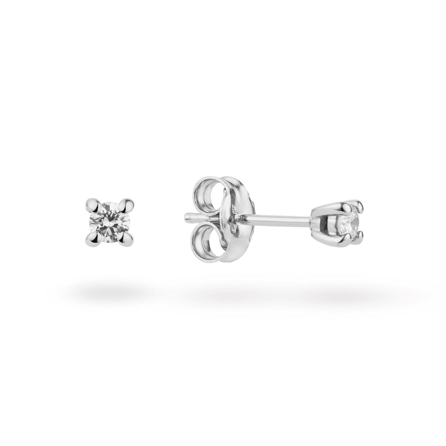  Boucles d'oreilles à puces - Solitaire Moderne - 0.1ct
