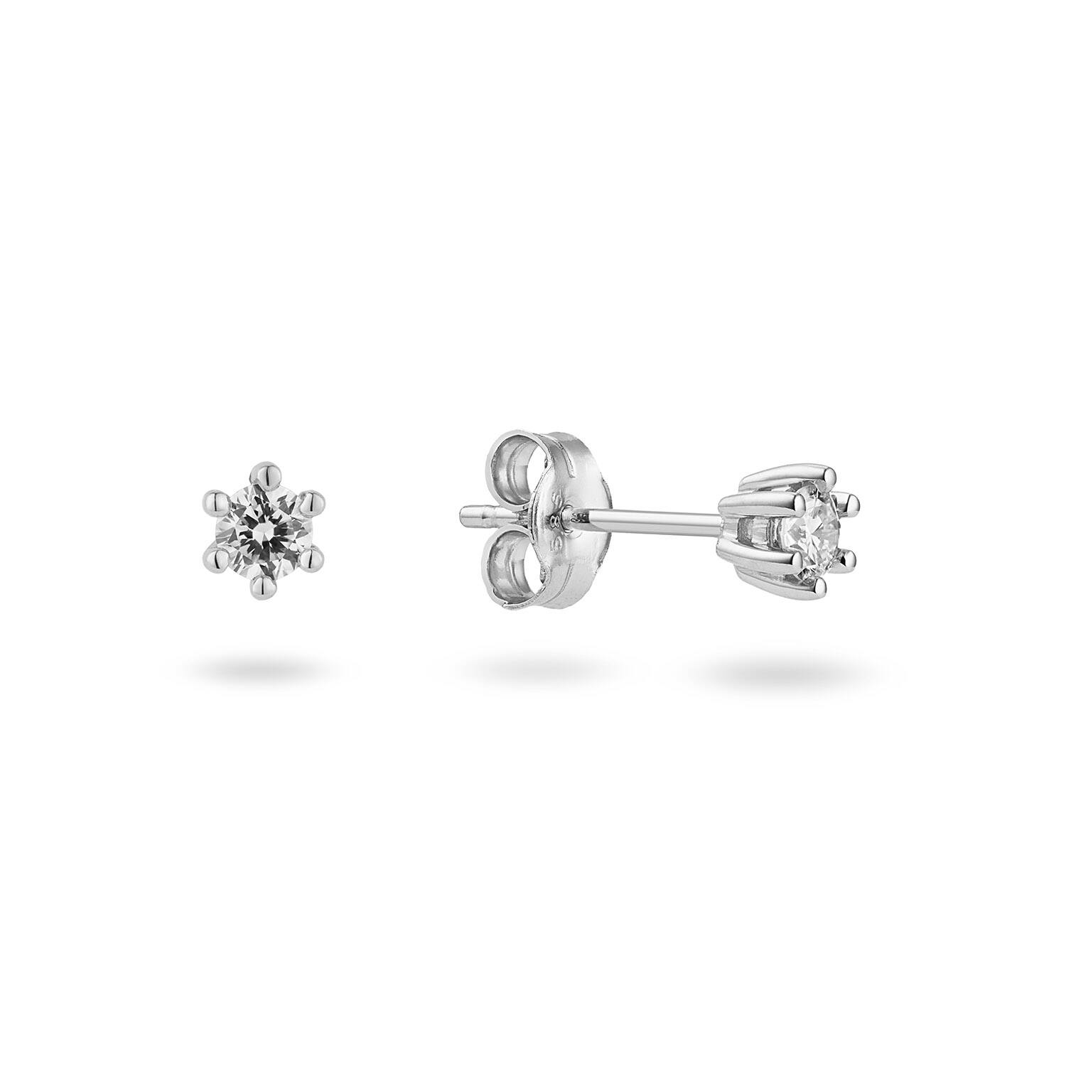  Boucles d'oreilles à puces - Solitaire Classique - 0.2ct