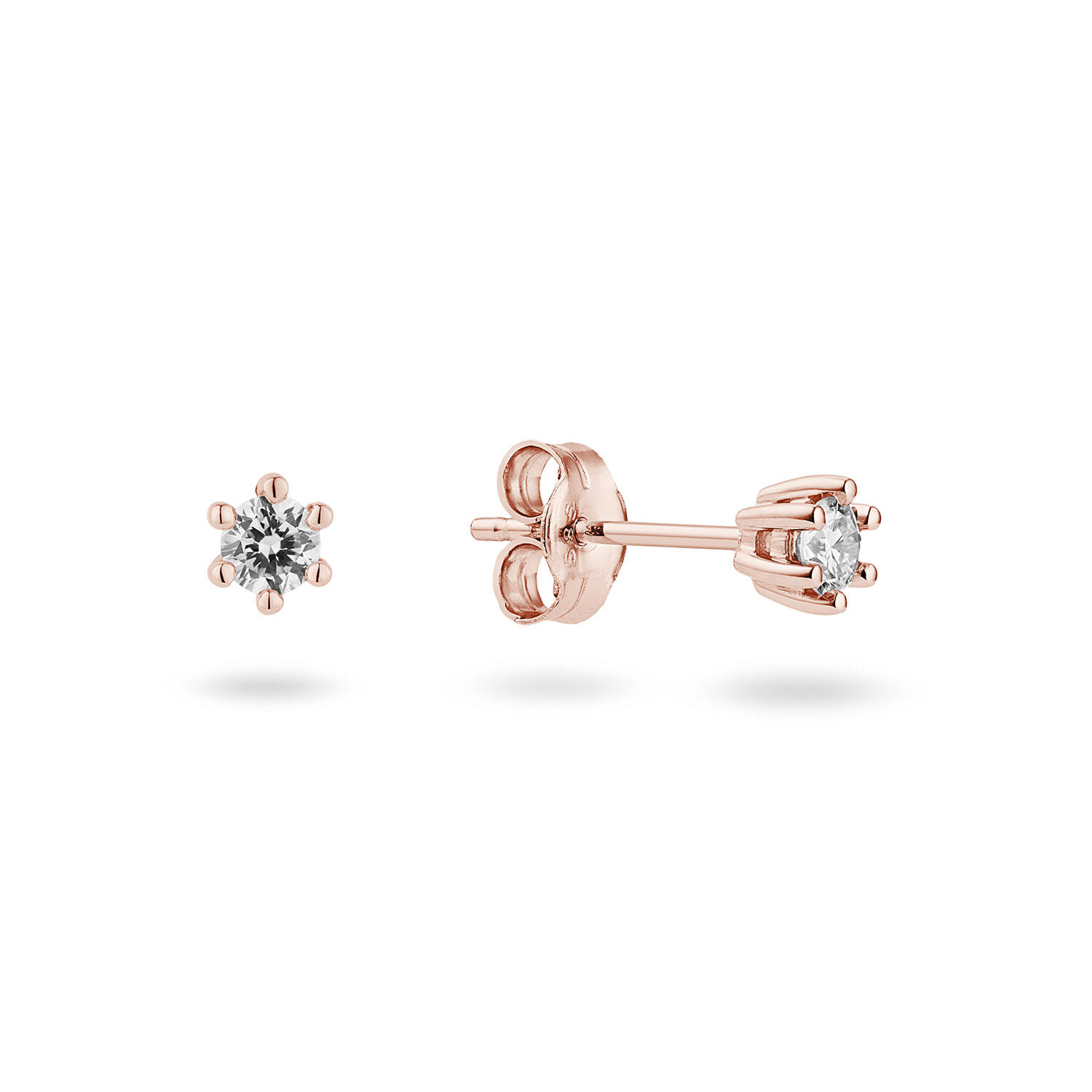  Oorstekers - Solitaire Classique - 0.2ct