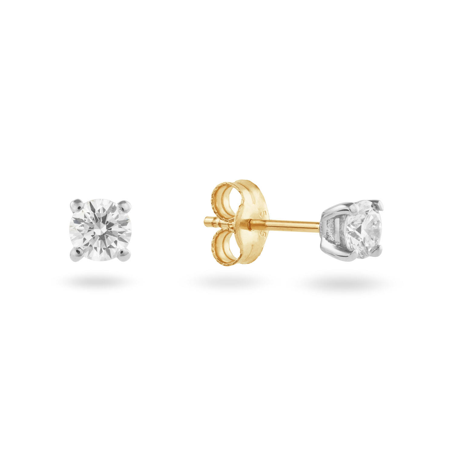  Boucles d'oreilles à puces - Solitaire Moderne - 0.4ct