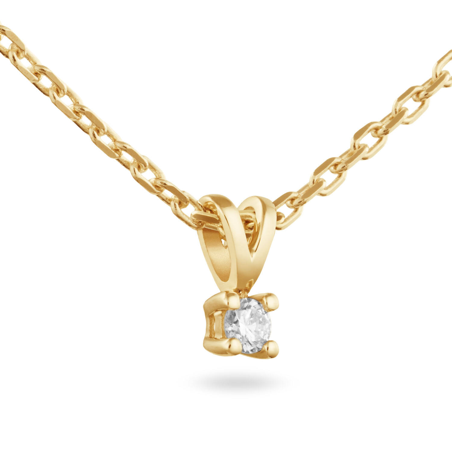  Collier - Solitaire Moderne - 0.15ct