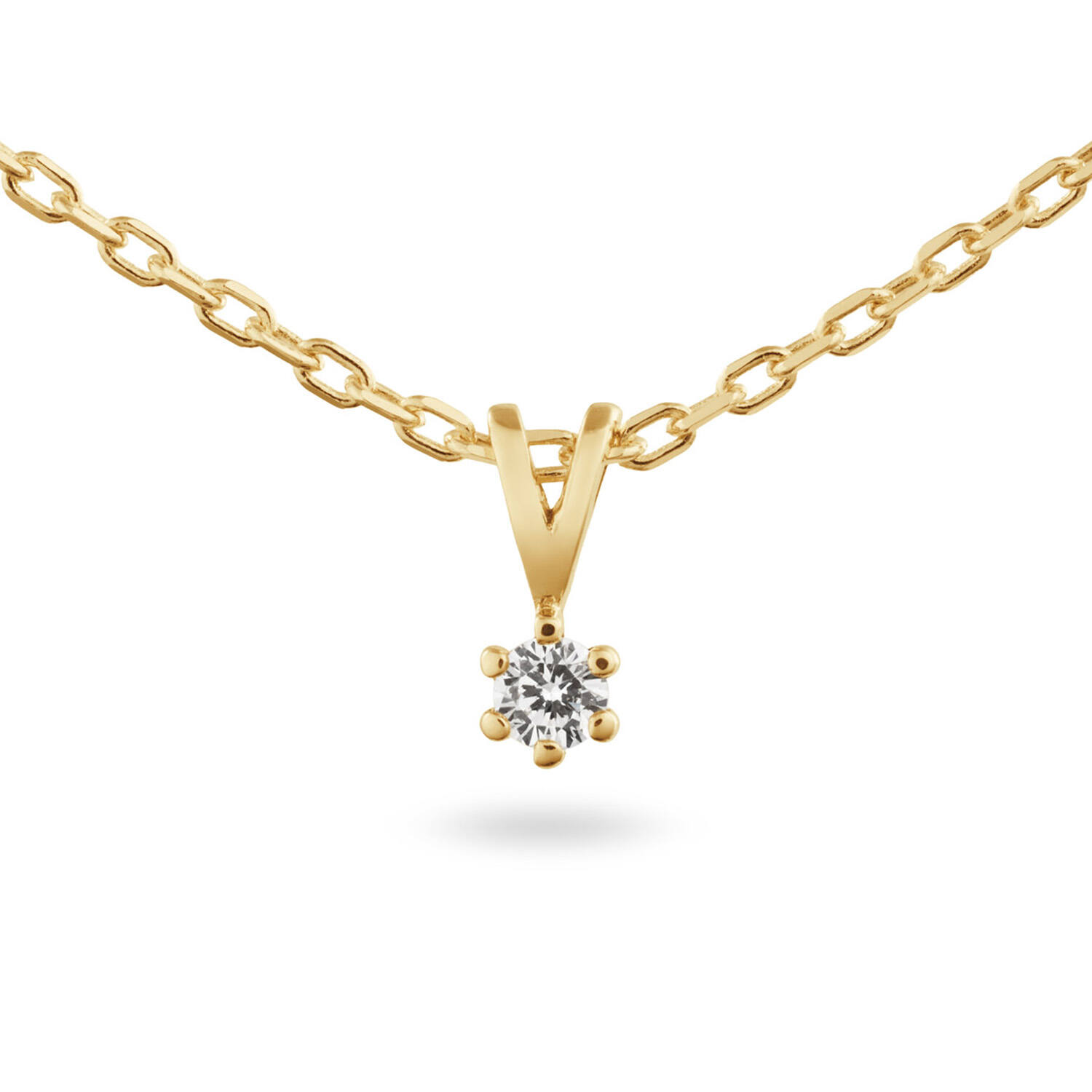  Collier - Solitaire Classique - 0.1ct