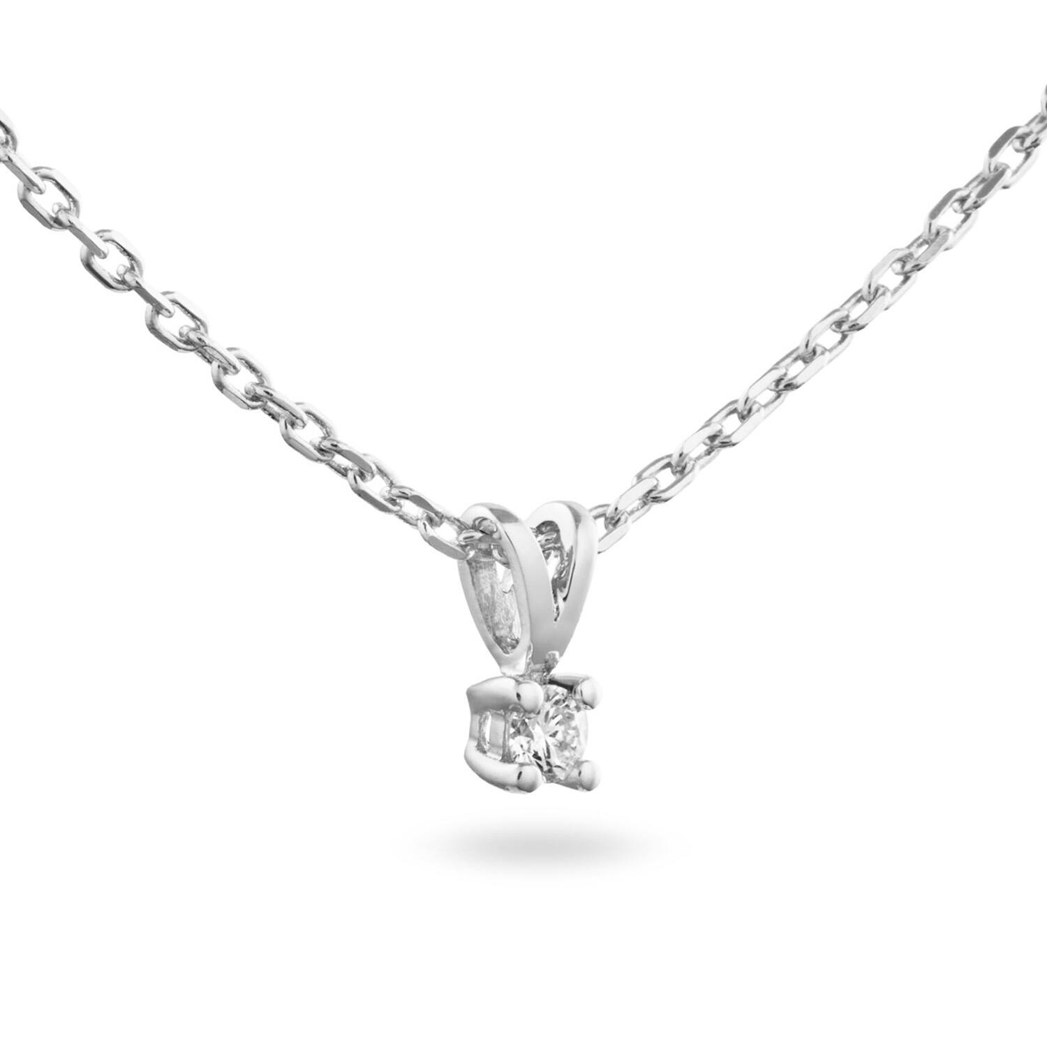  Collier - Solitaire Moderne - 0.1ct