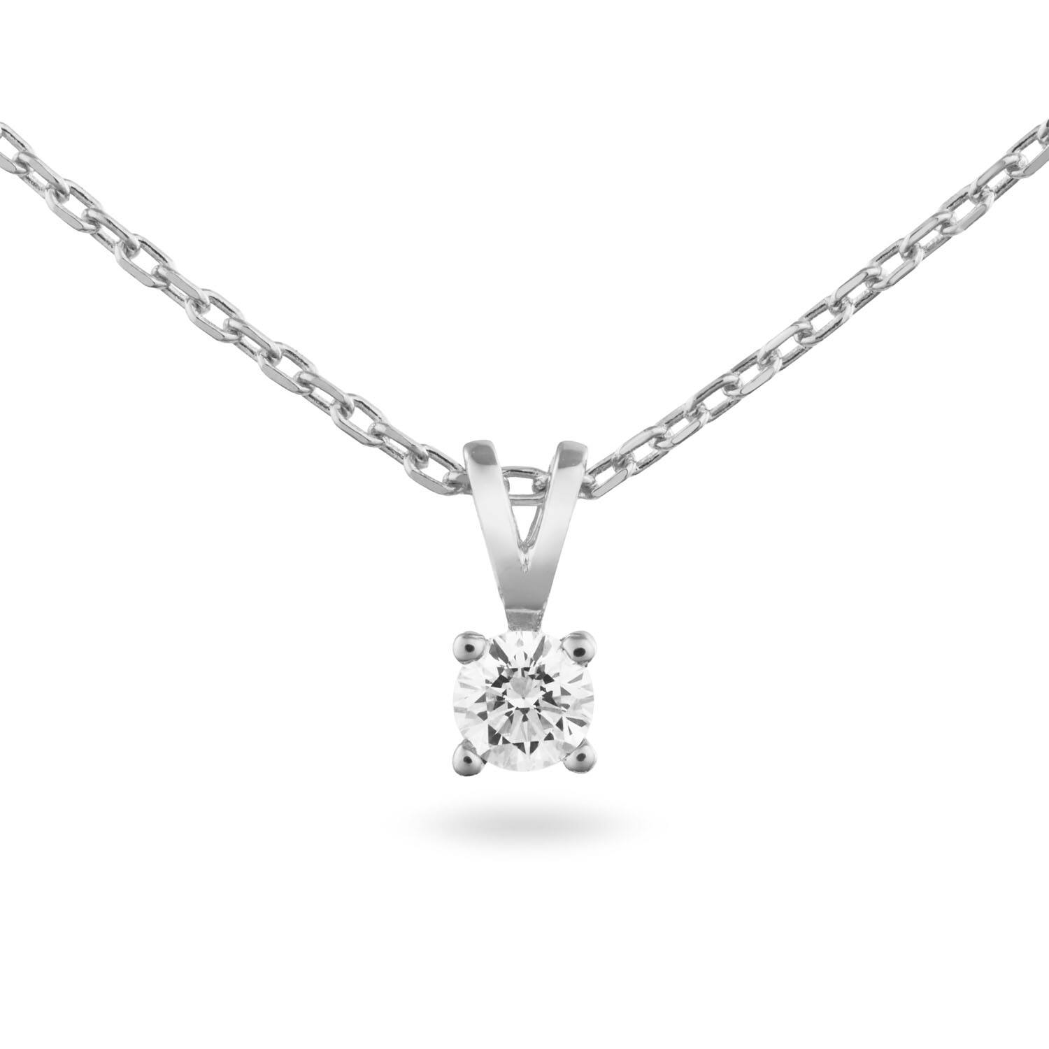  Collier - Solitaire Moderne - 0.2ct