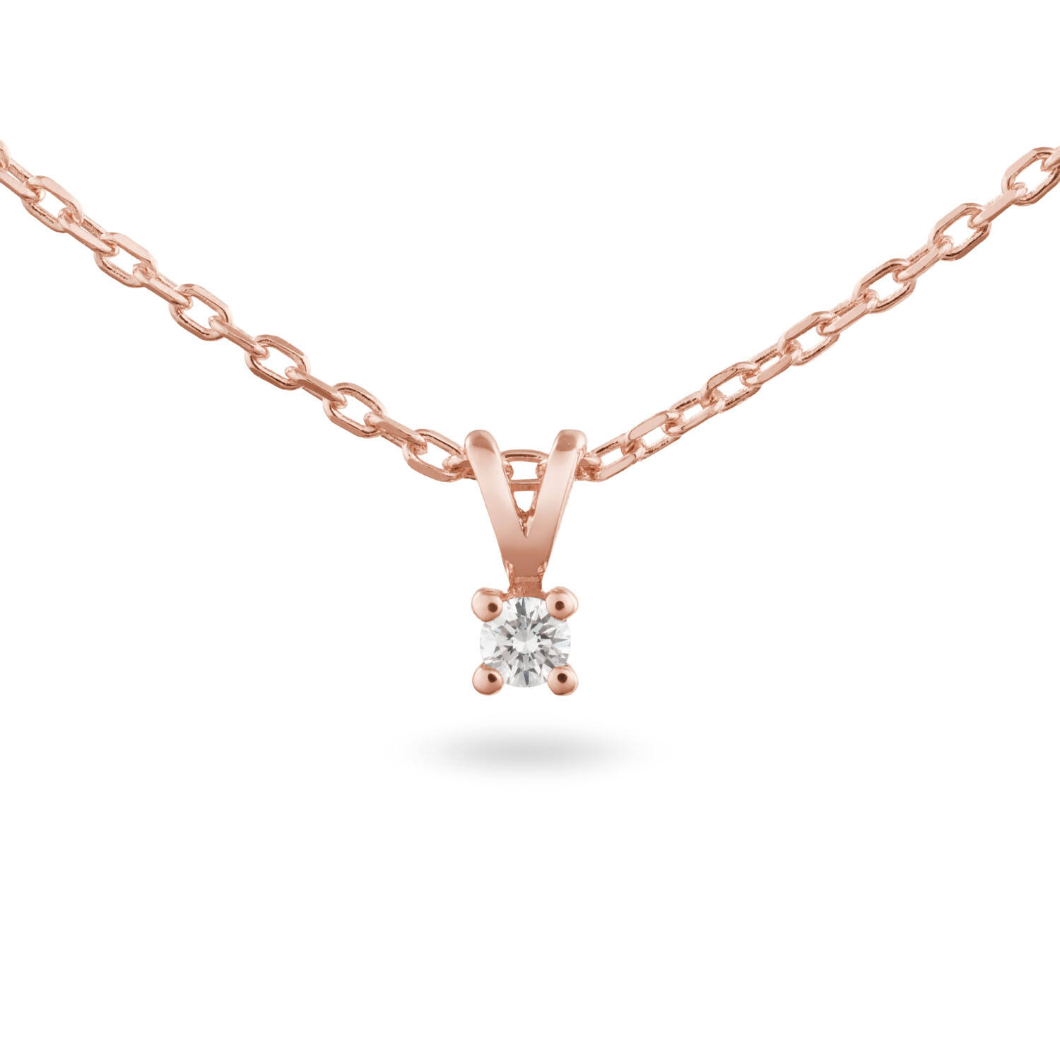  Collier - Solitaire Moderne - 0.05ct