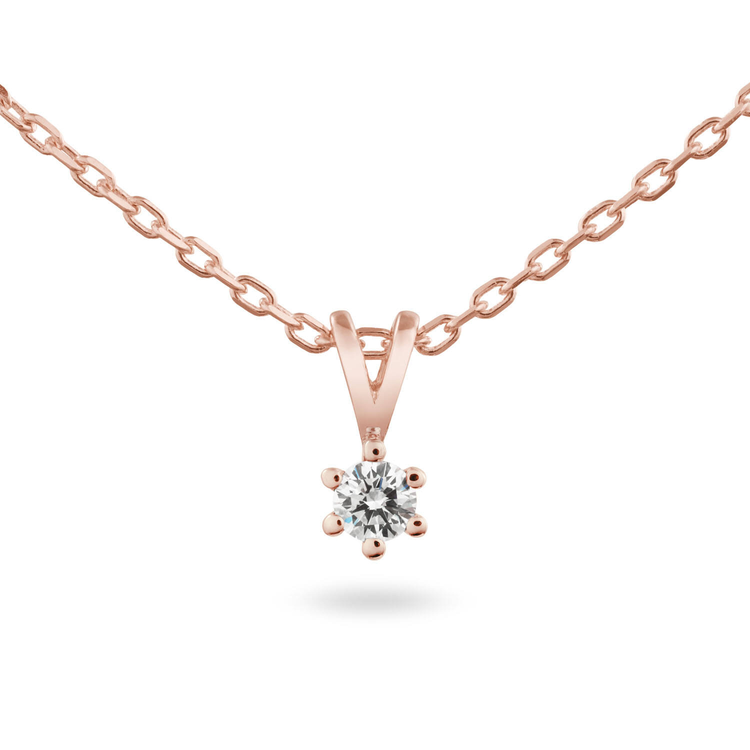  Collier - Solitaire Classique - 0.1ct