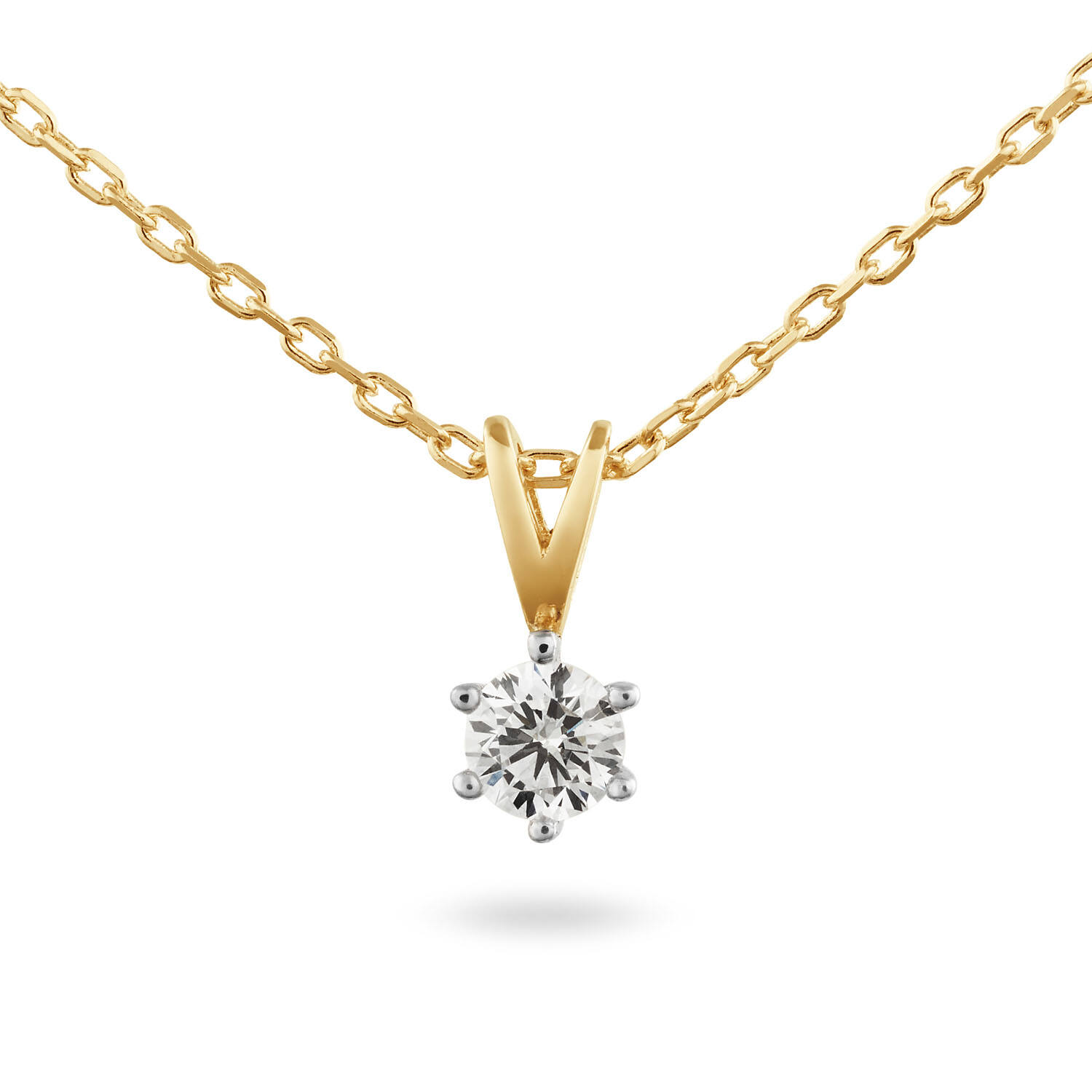  Collier - Solitaire Classique - 0.3ct