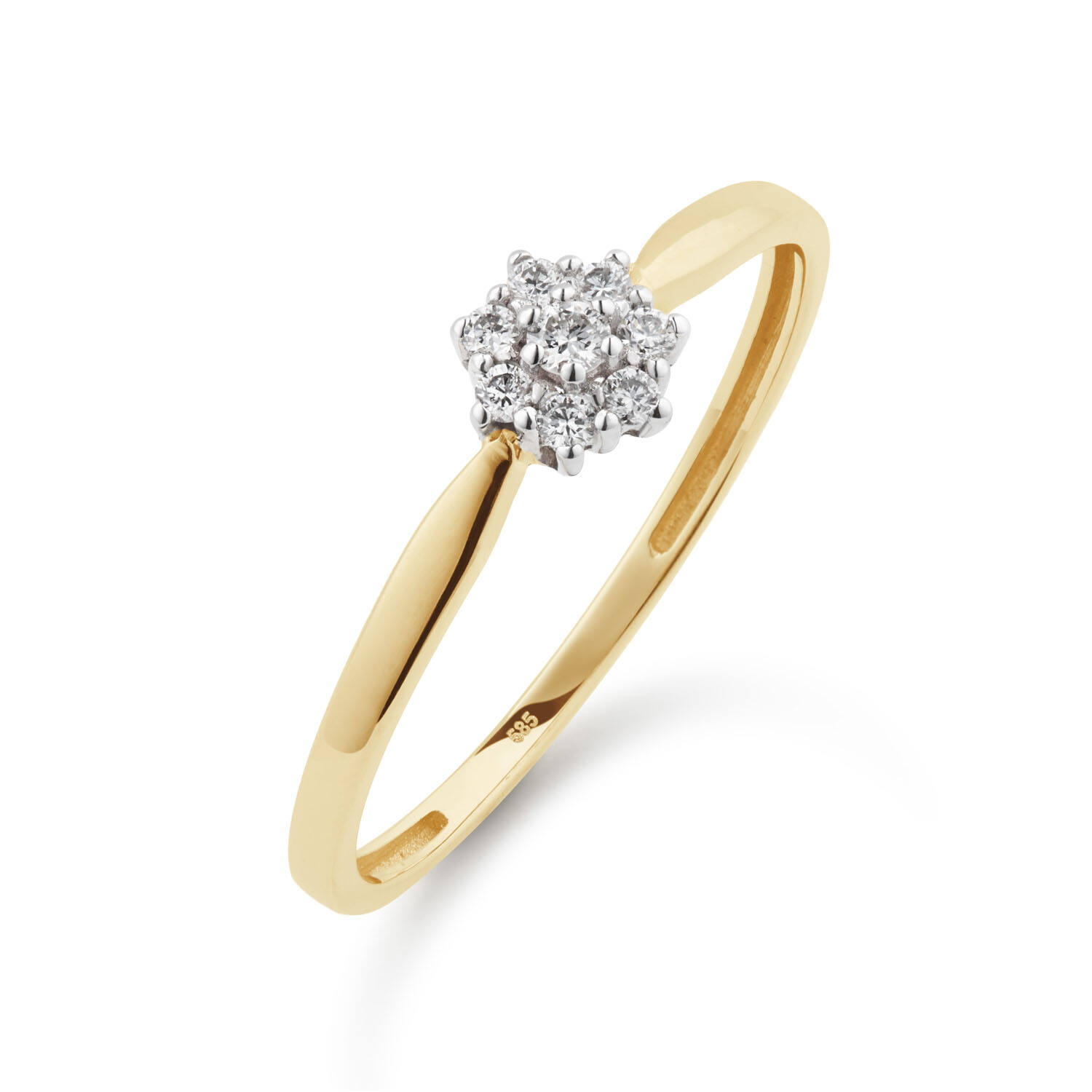  Ringe mit Stein - Rosette - 0.09ct