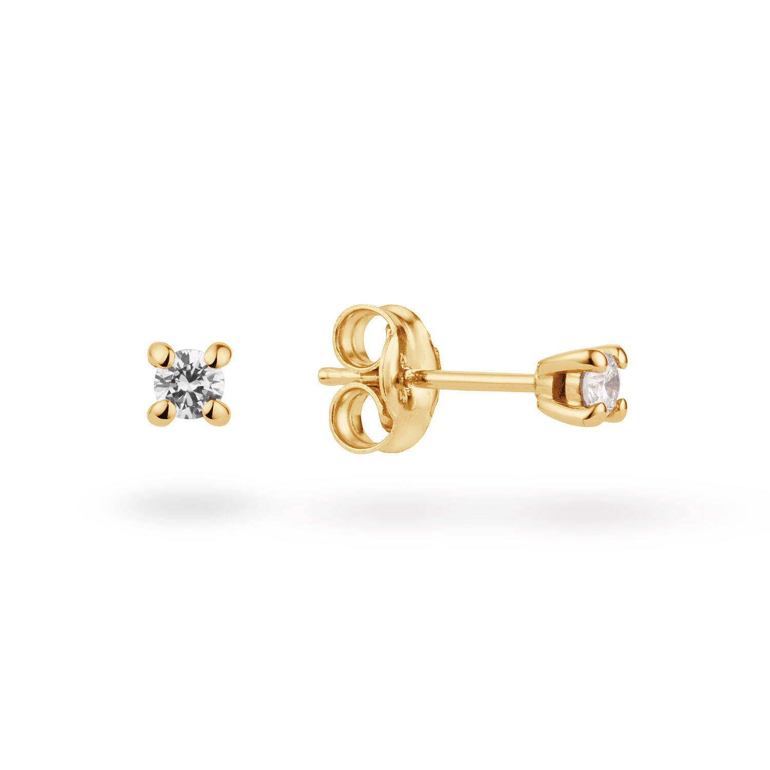 Ear studs - Solitaire Moderne - 0.1ct