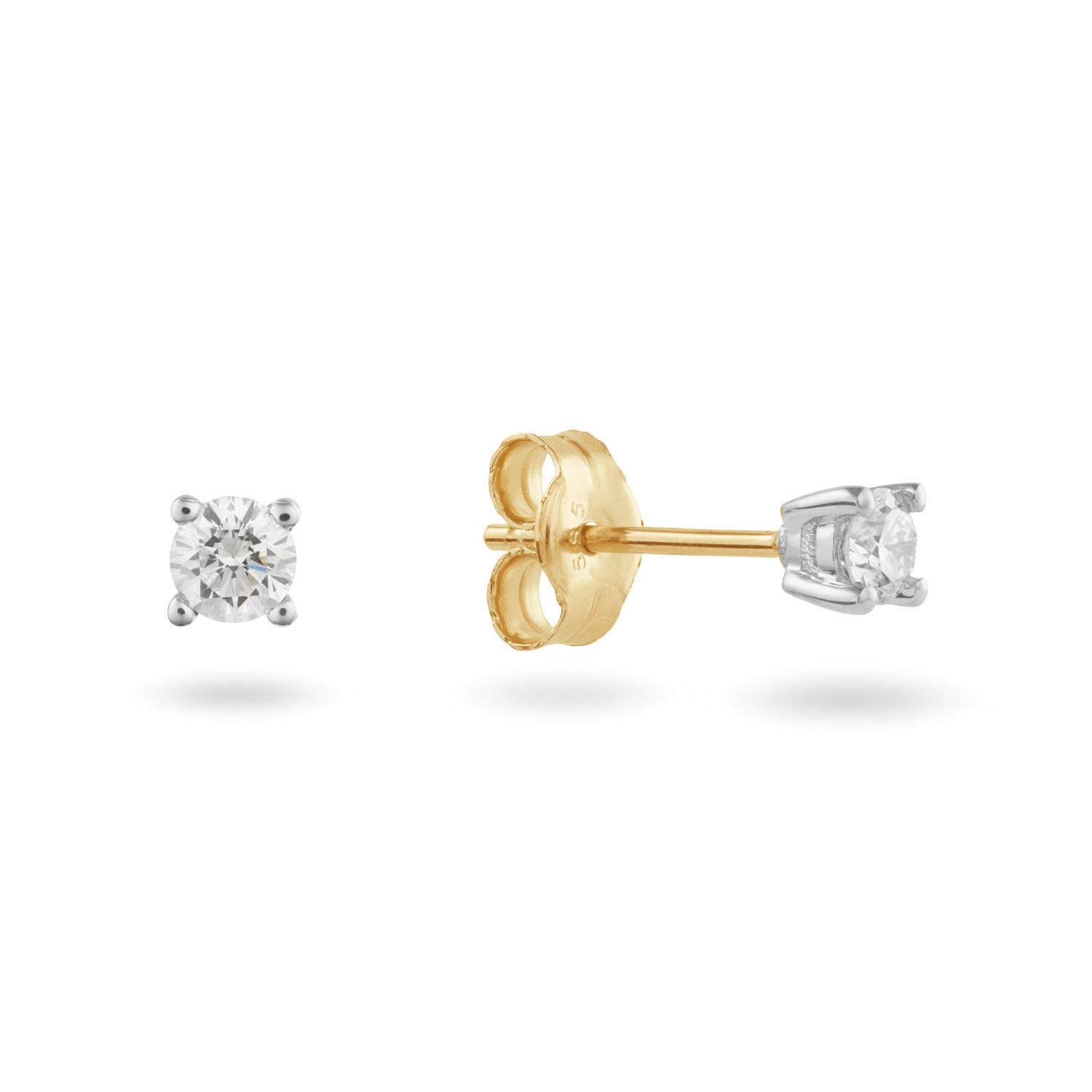  Ear studs - Solitaire Moderne - 0.2ct
