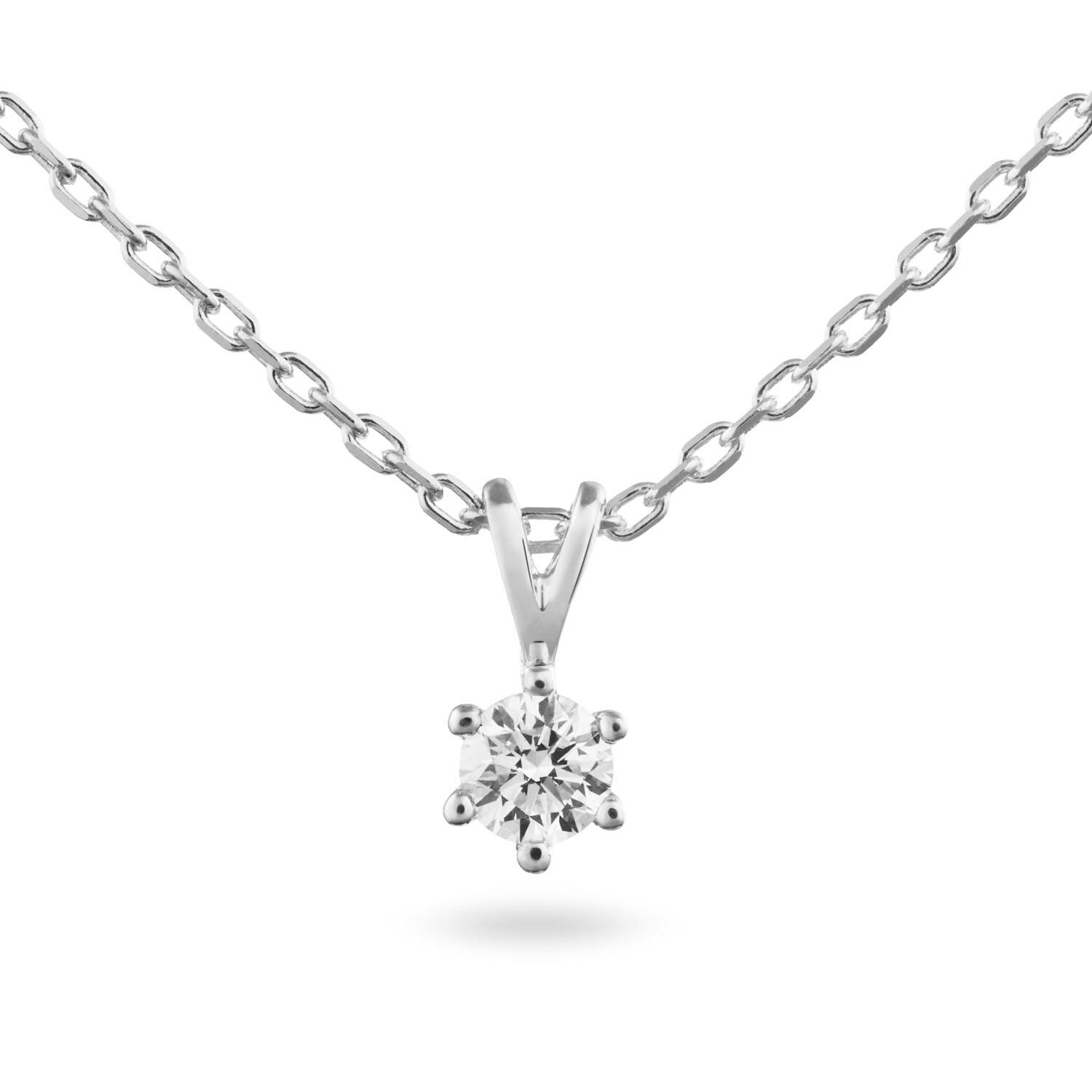  Collier - Solitaire Classique - 0.2ct