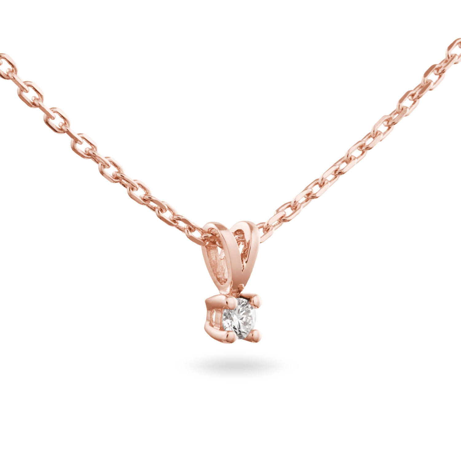  Collier - Solitaire Moderne - 0.05ct