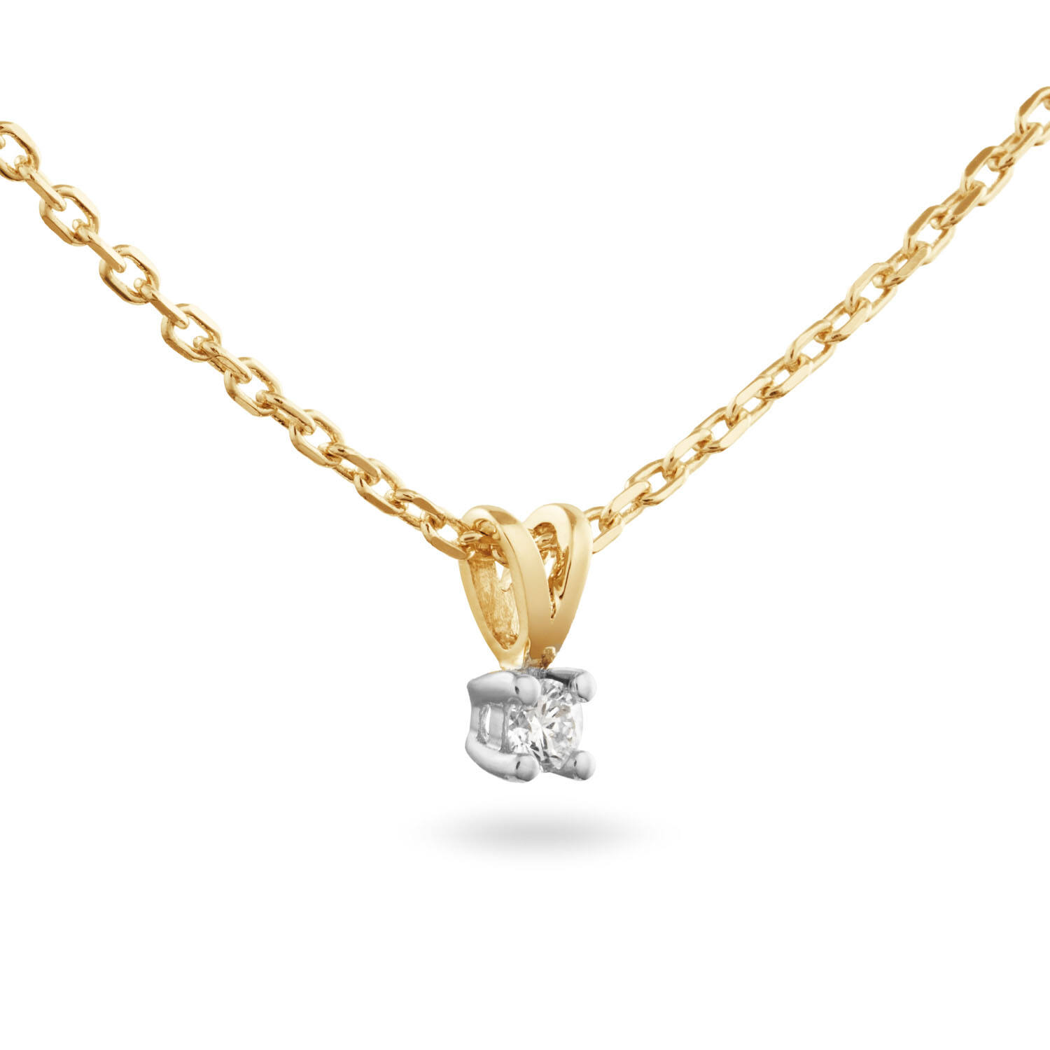  Collier - Solitaire Moderne - 0.05ct