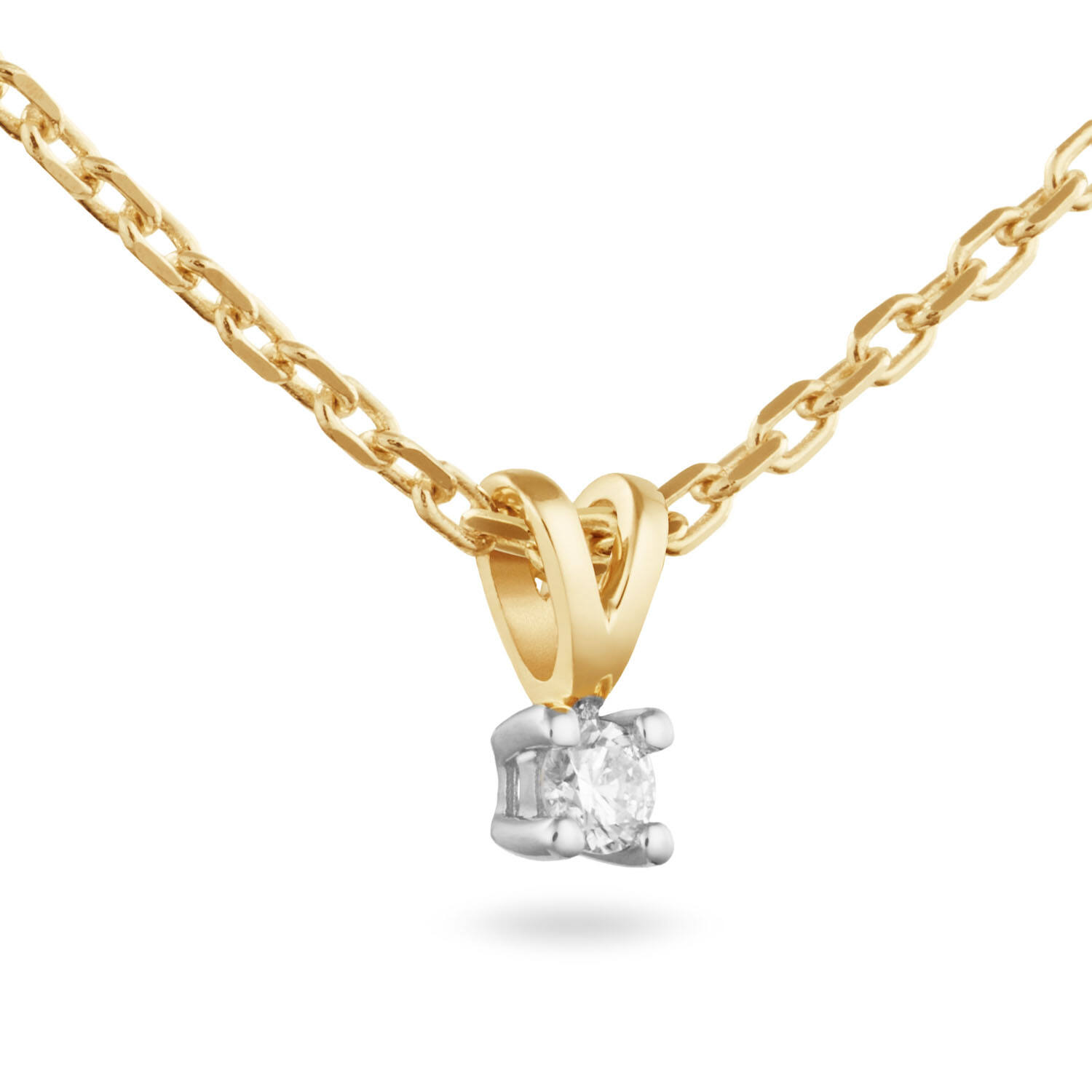  Collier - Solitaire Moderne - 0.15ct