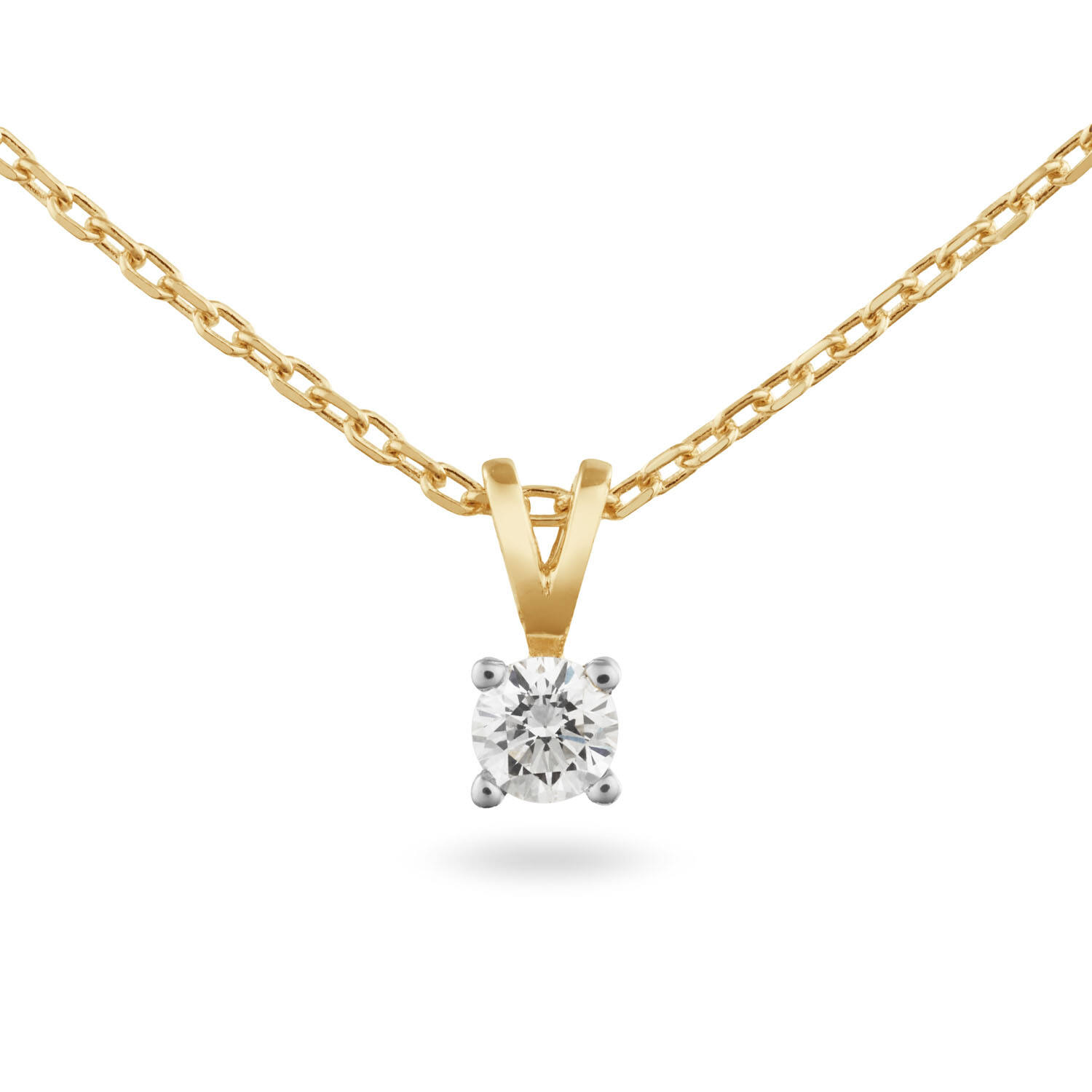  Collier - Solitaire Moderne - 0.2ct