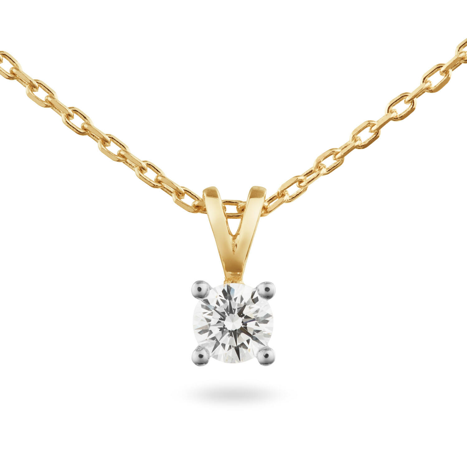  Collier - Solitaire Moderne - 0.3ct