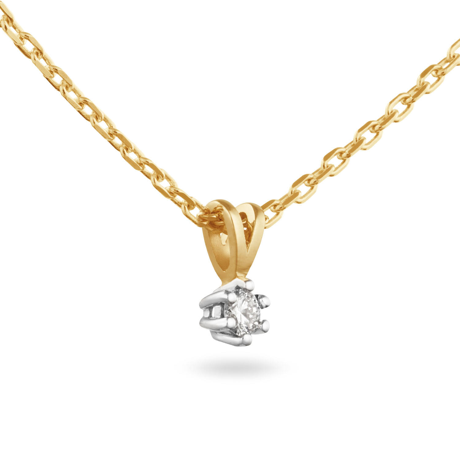  Collier - Solitaire Classique - 0.1ct