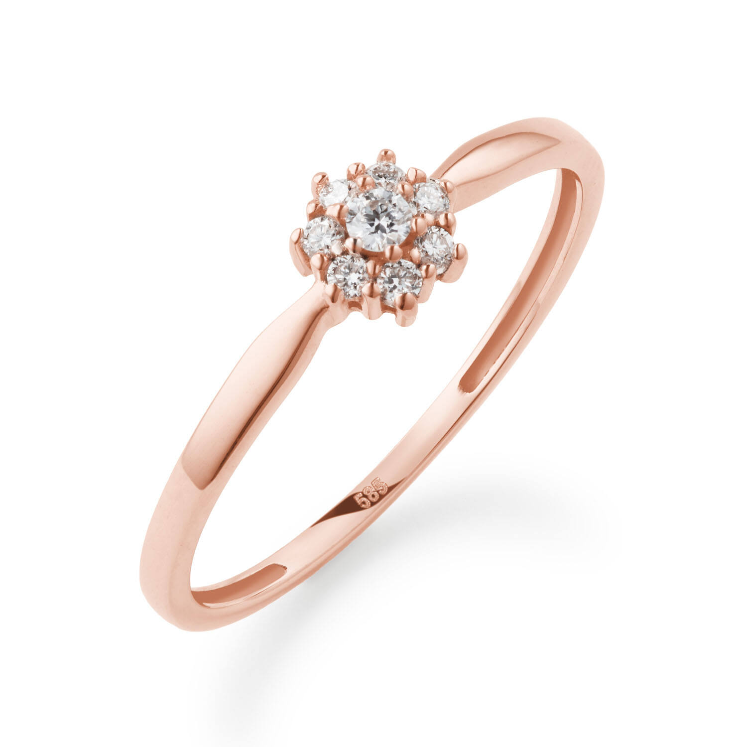  Ringen met steen - Rosette - 0.09ct