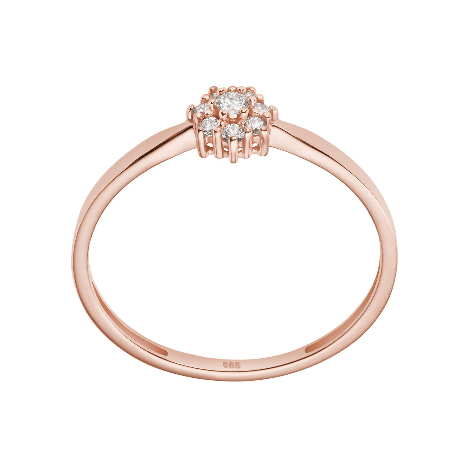  Ringen met steen - Rosette - 0.09ct