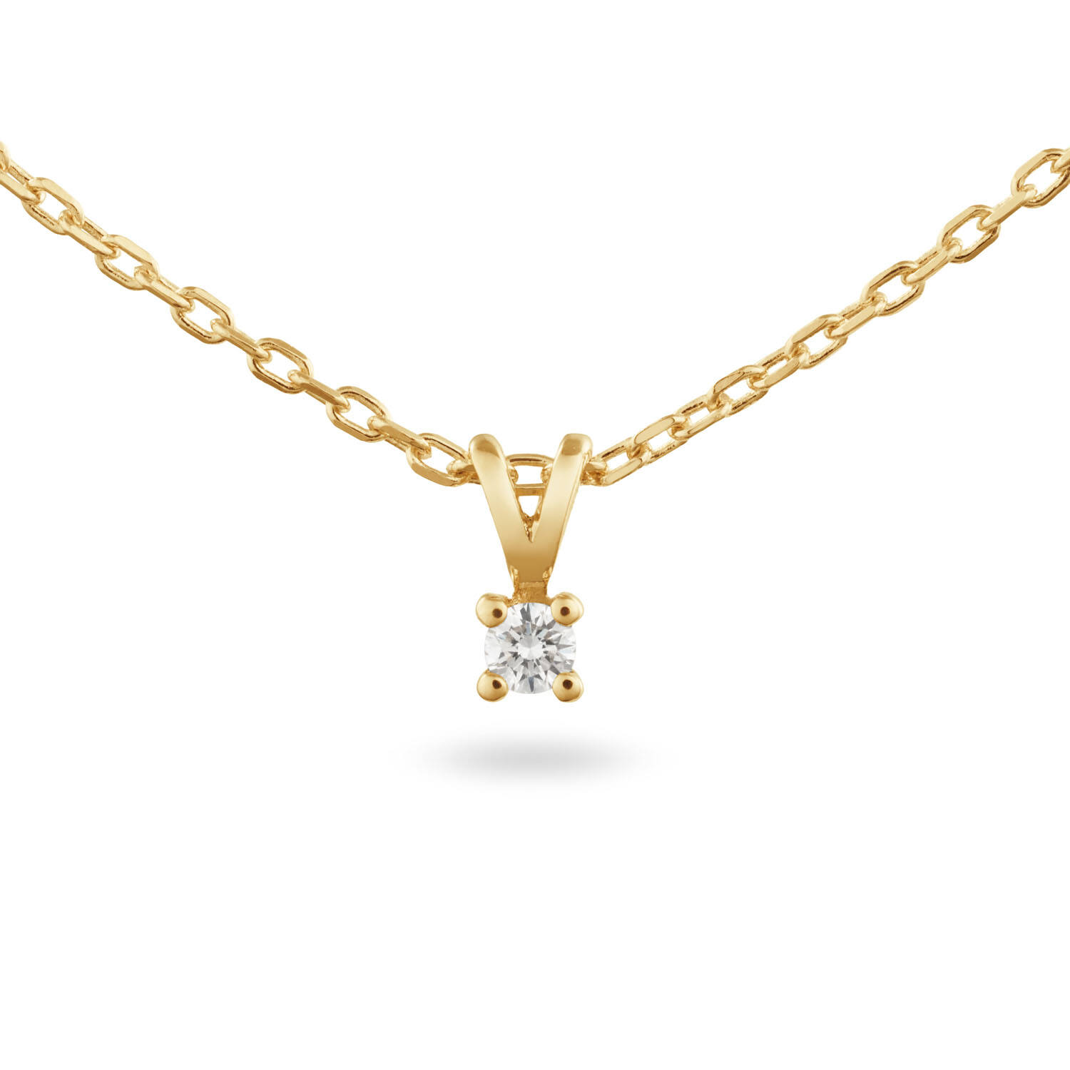  Collier - Solitaire Moderne - 0.05ct