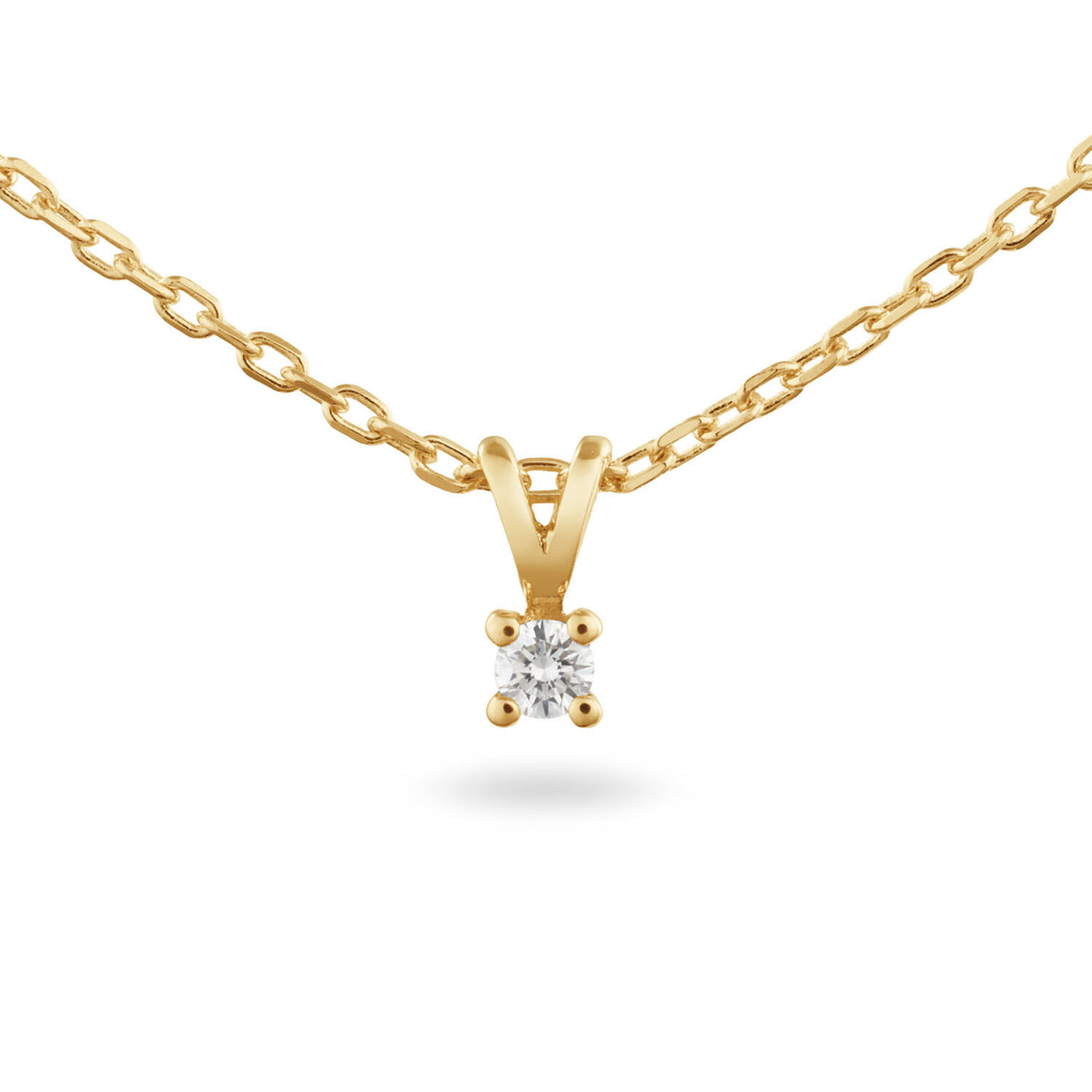  Collier - Solitaire Moderne - 0.1ct