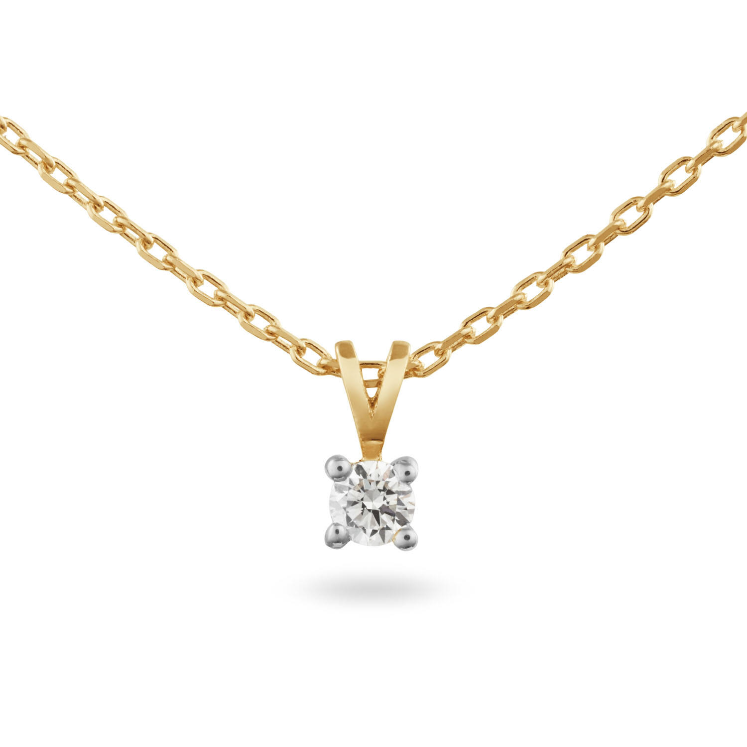  Collier - Solitaire Moderne - 0.15ct