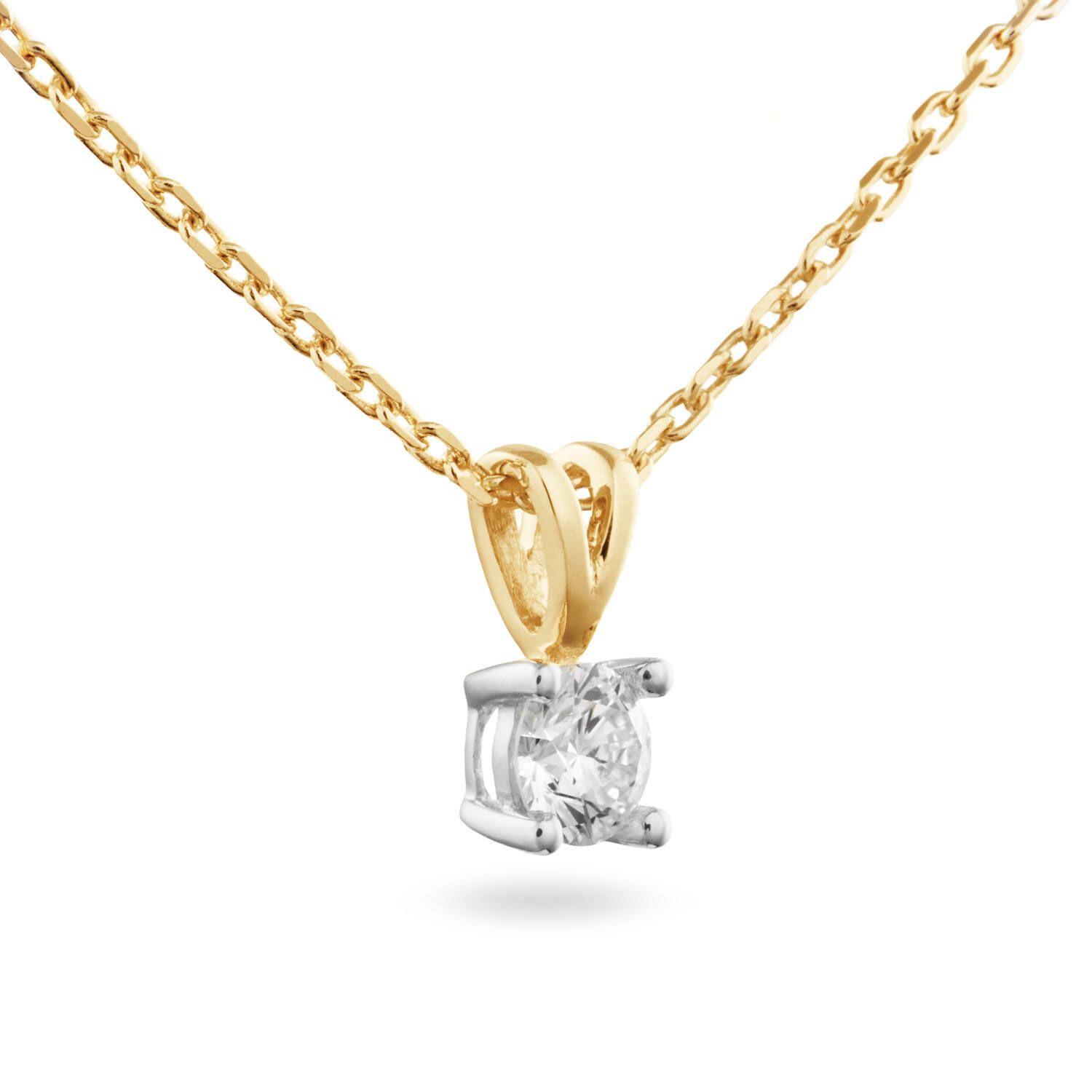  Collier - Solitaire Moderne - 0.3ct