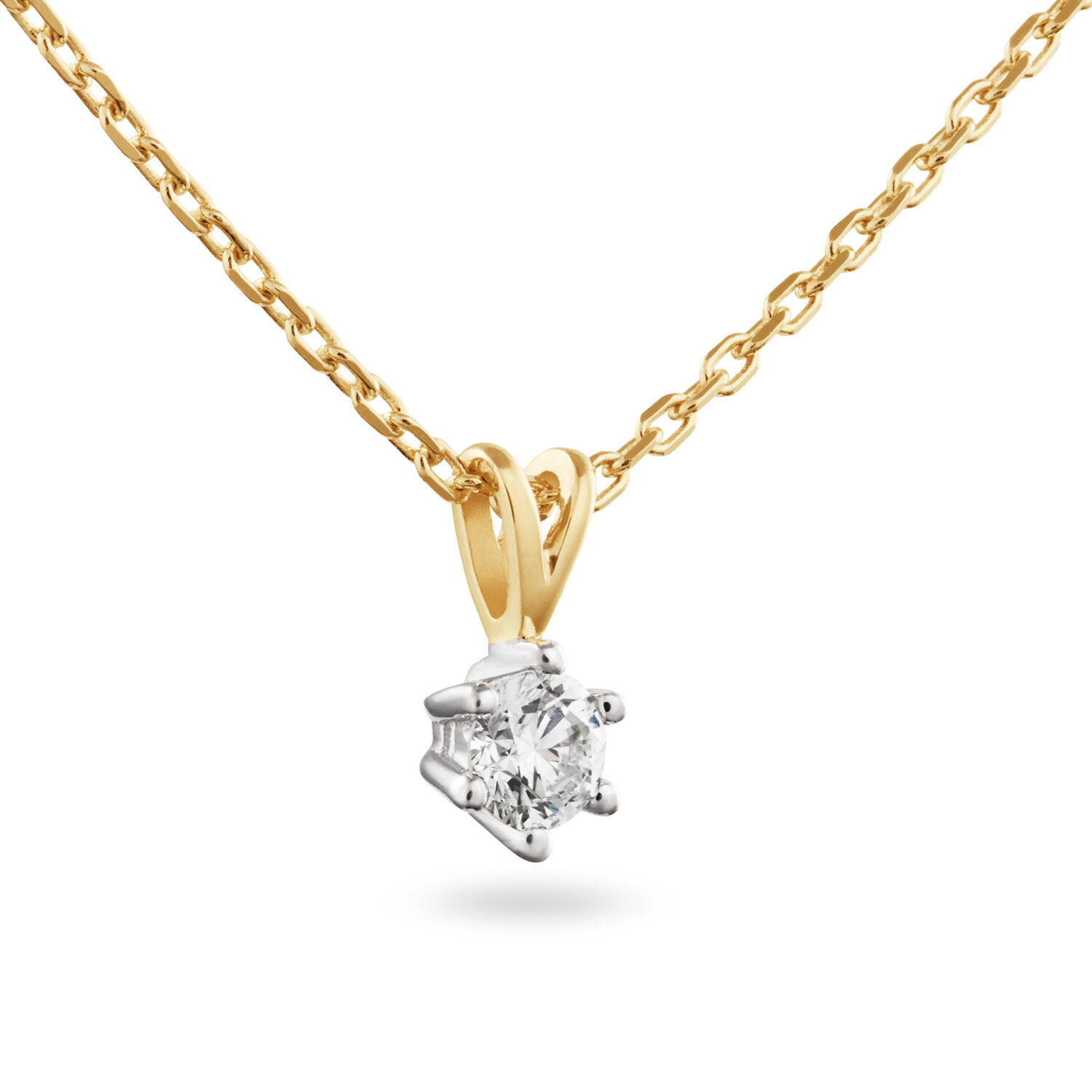  Collier - Solitaire Classique - 0.2ct