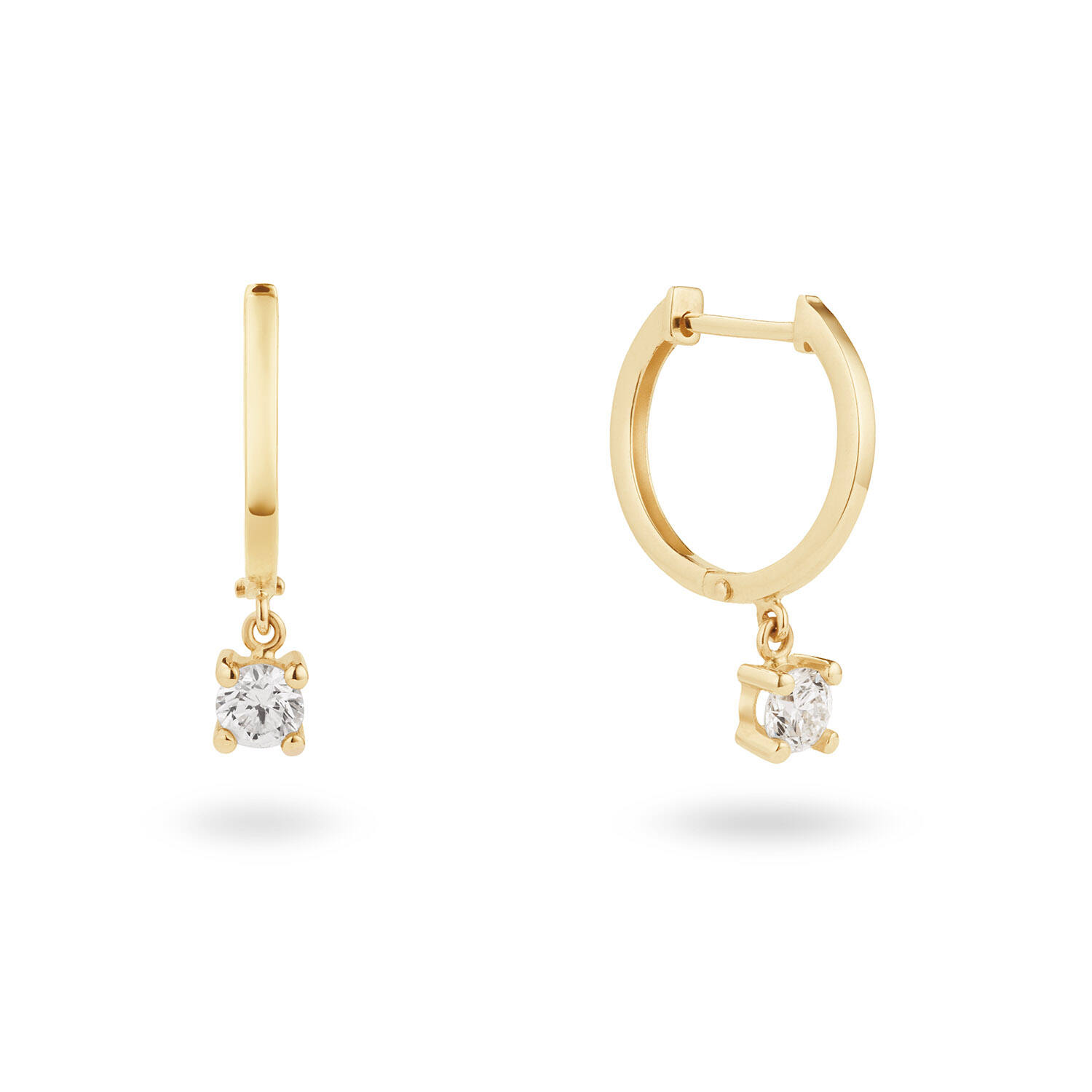  Oorringen - Solitaire Moderne - 0.3ct