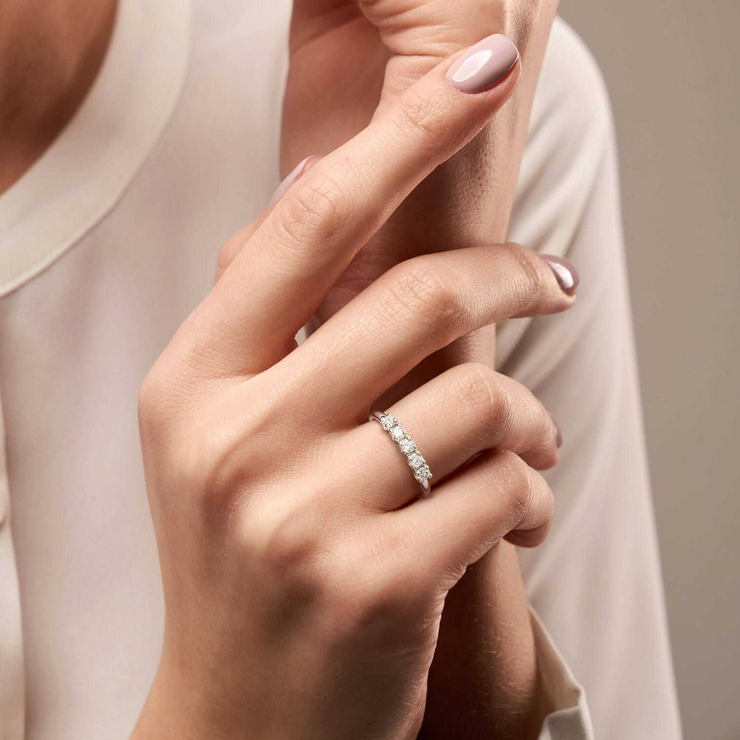  Ringe mit Stein - Memoire - 0.5ct