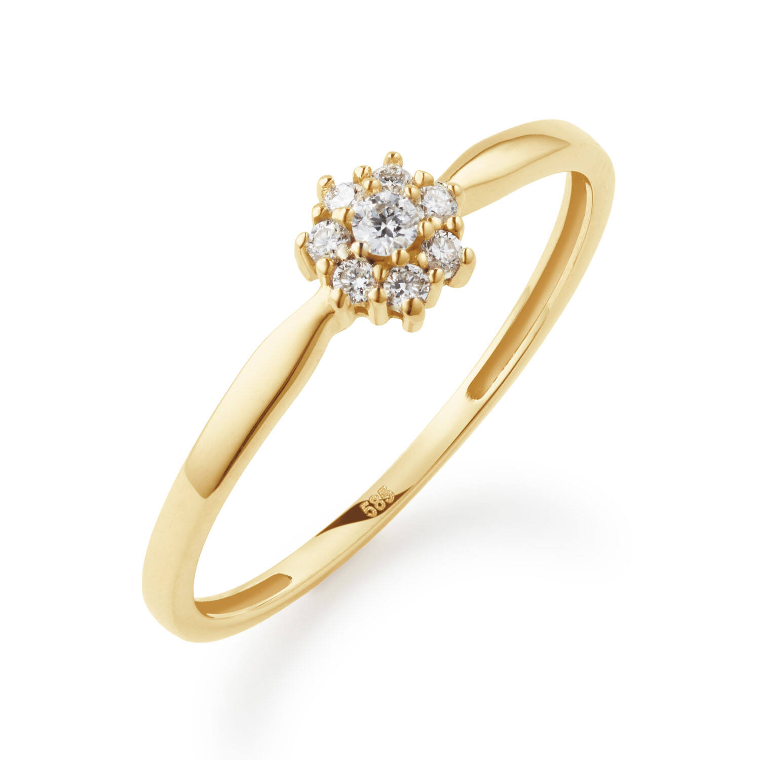  Ringe mit Stein - Rosette - 0.09ct