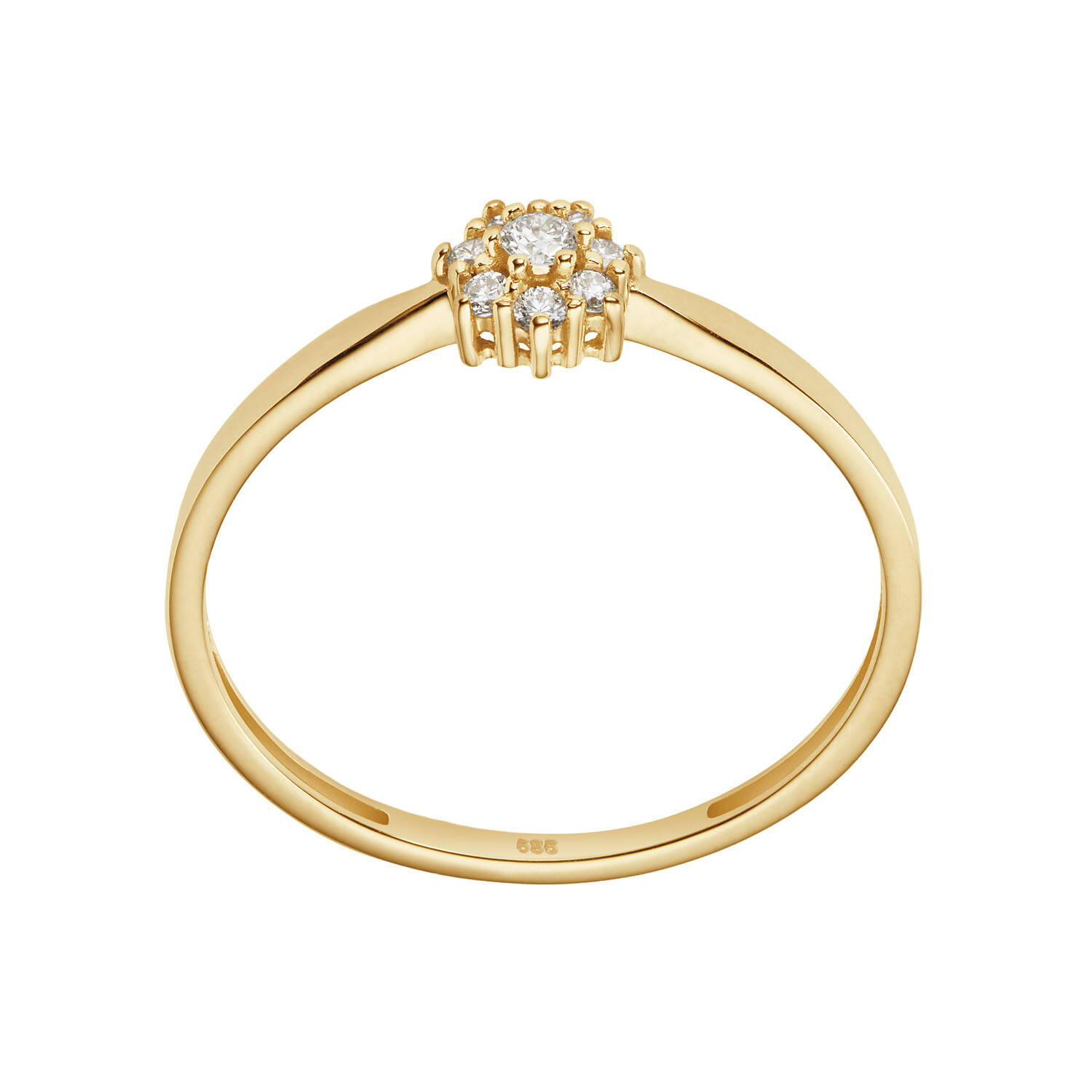  Ringe mit Stein - Rosette - 0.09ct