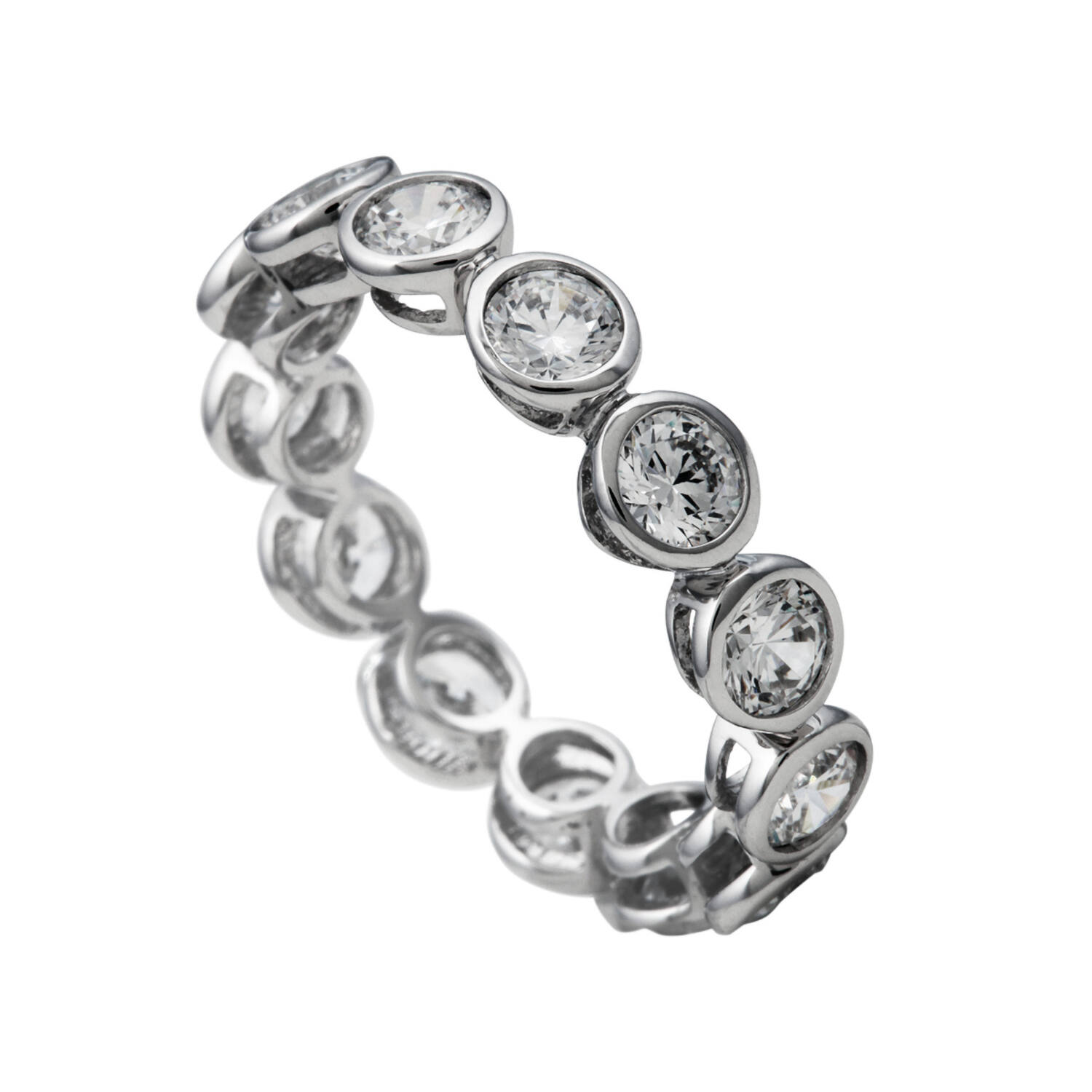  Ringe ohne Stein - Silber - Zirkonia