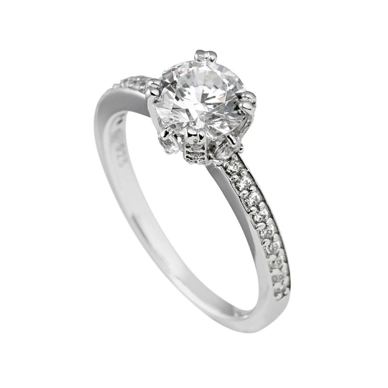  Ringe ohne Stein - Silber - Zirkonia