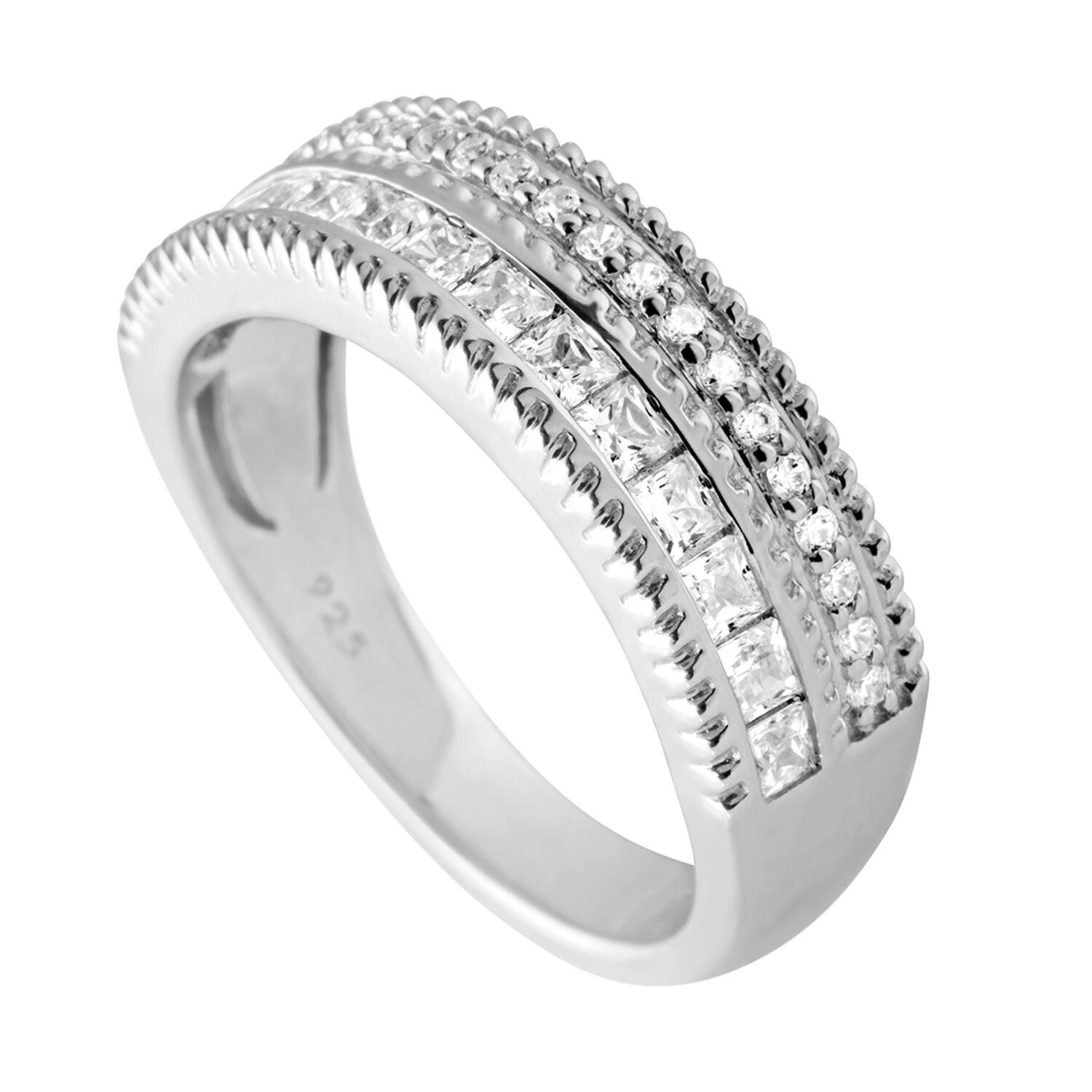  Ringe ohne Stein - Silber - Zirkonia