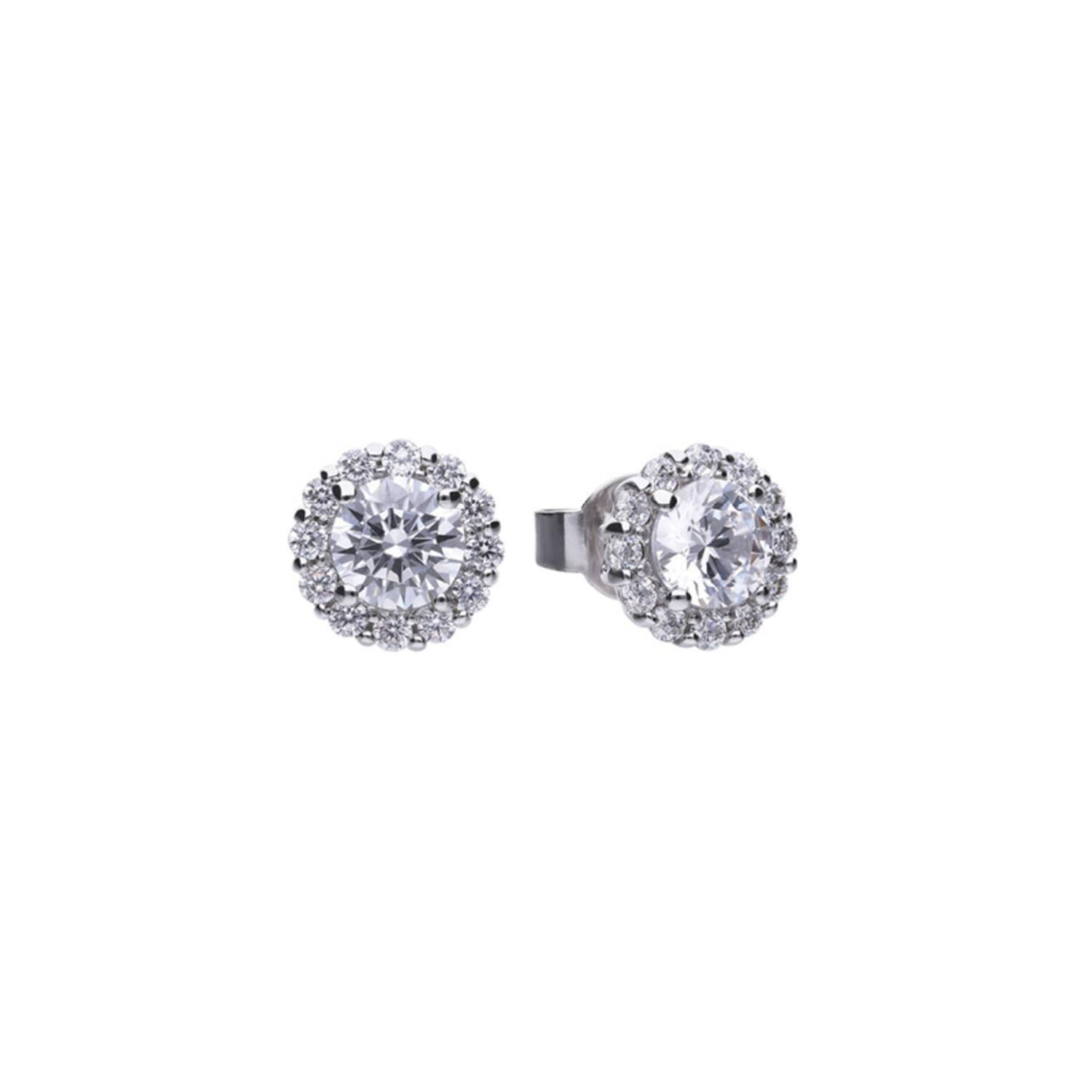  Boucles d'oreilles à puces - Argent - Zircone