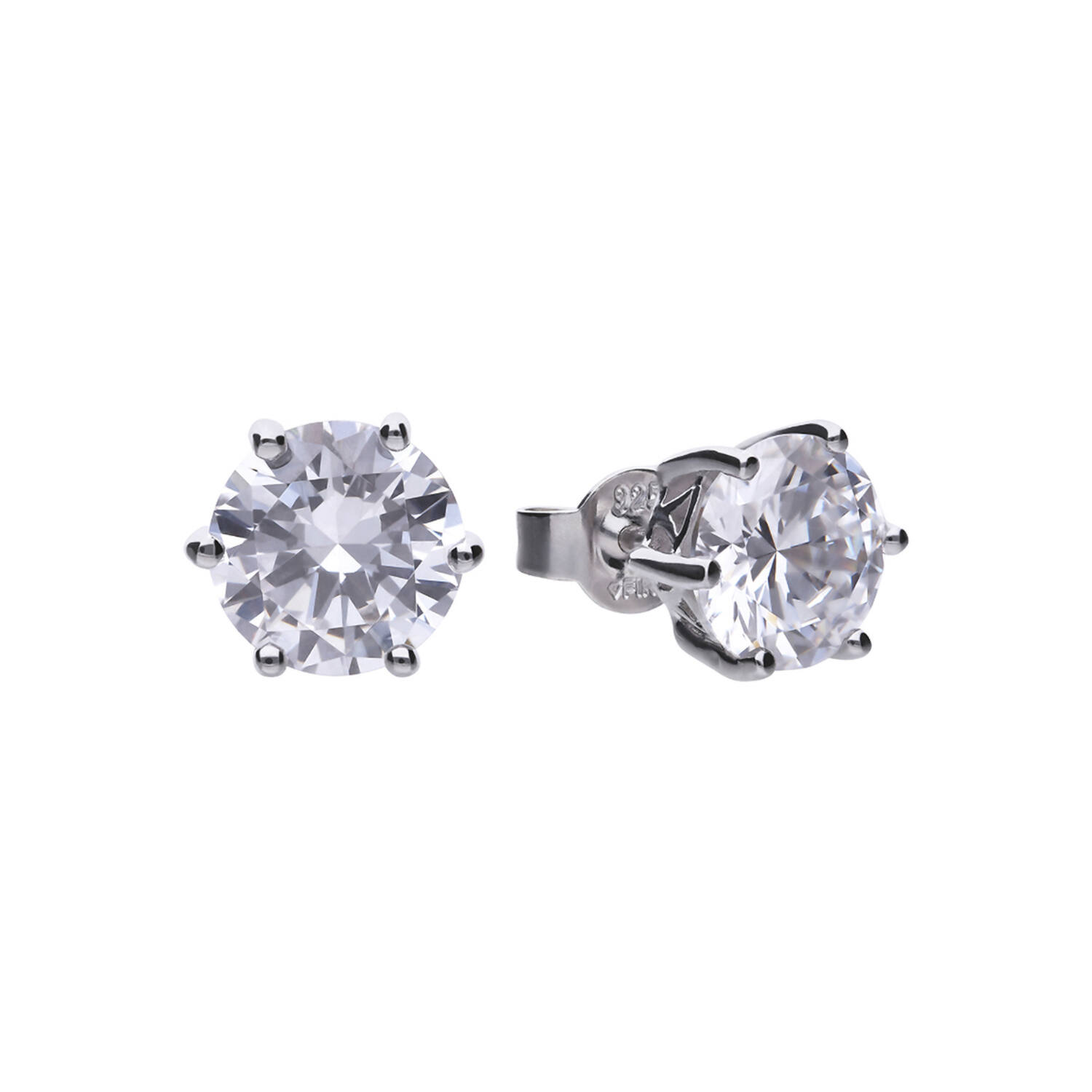  Boucles d'oreilles à puces - Argent - Zircone