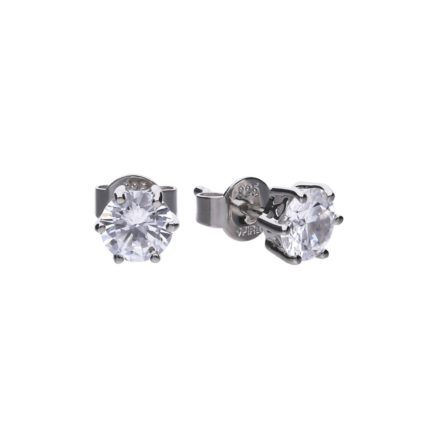  Boucles d'oreilles à puces - Argent - Zircone