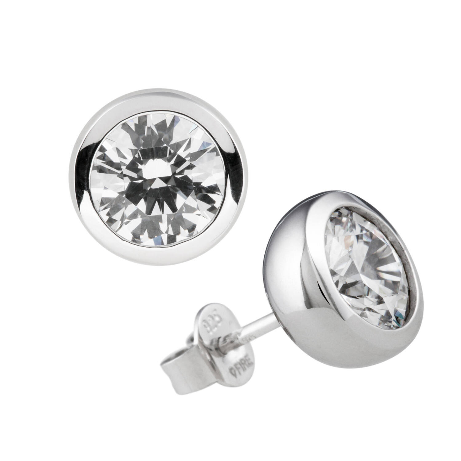  Oorstekers - Zilver - Zirkonia