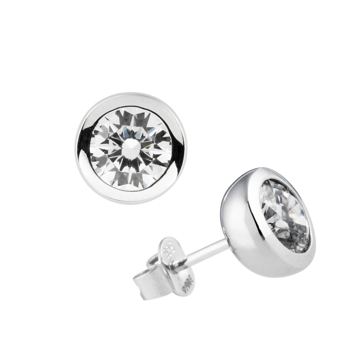  Oorstekers - Zilver - Zirkonia