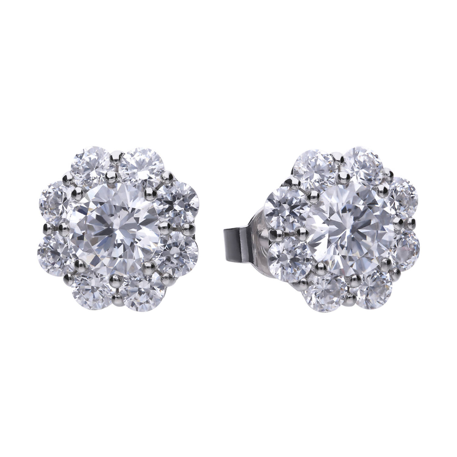  Boucles d'oreilles à puces - Argent - Zircone