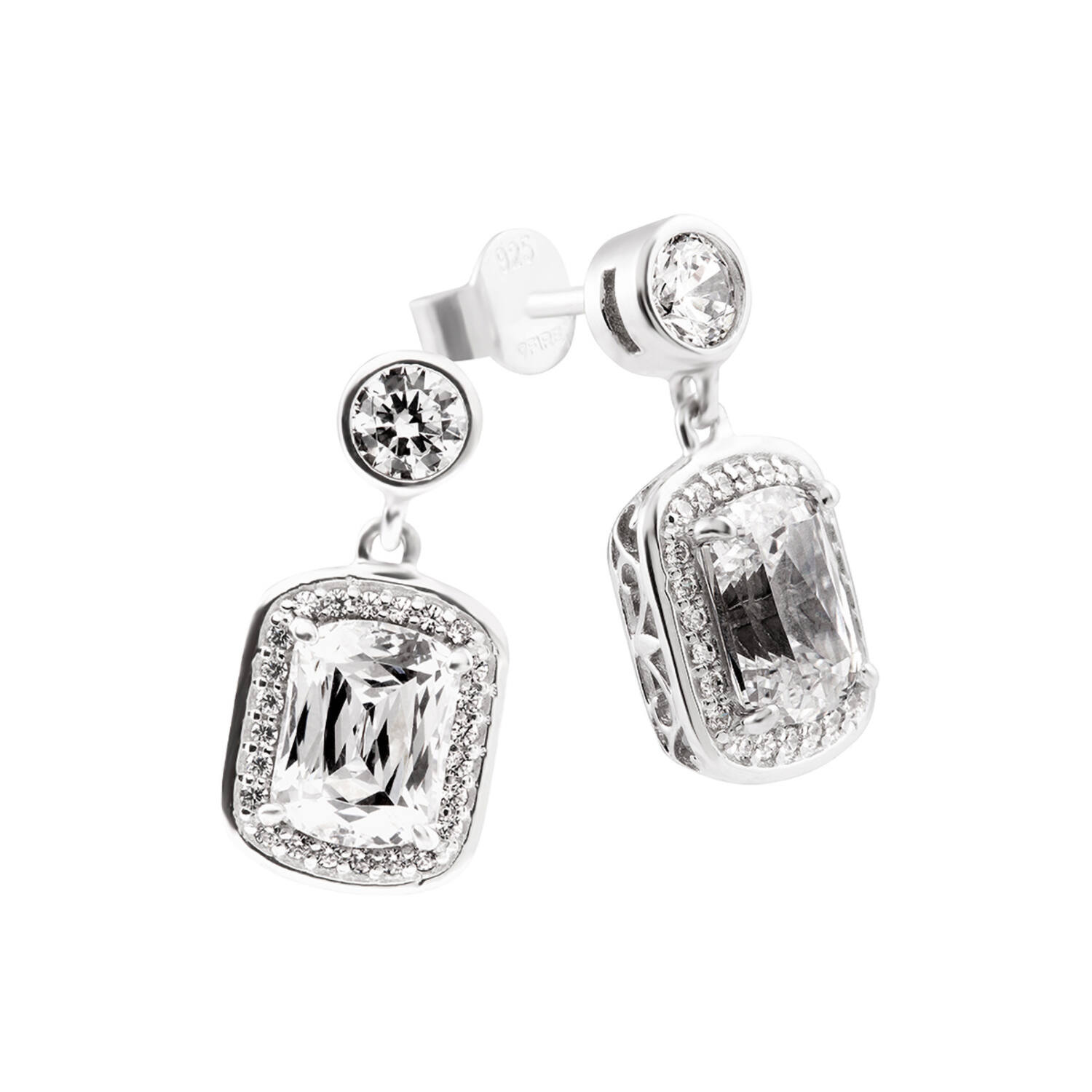 Pendant earrings - Silver - Zirconia
