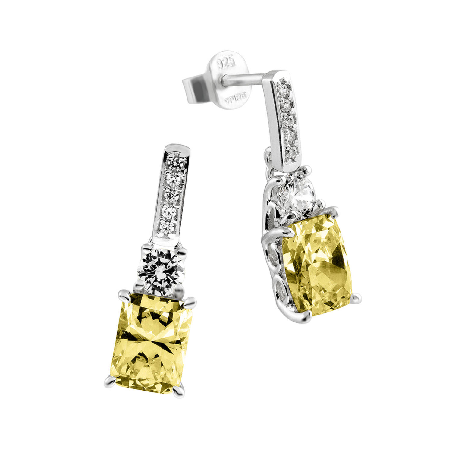  Pendant earrings - Silver - Zirconia
