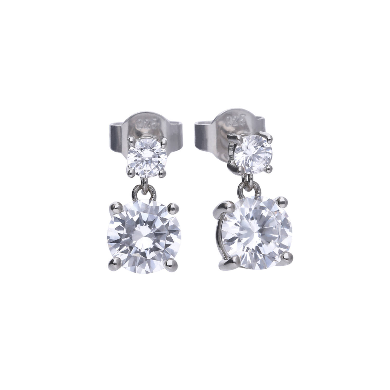  Boucles d'oreilles pendantes - Argent - Zircone