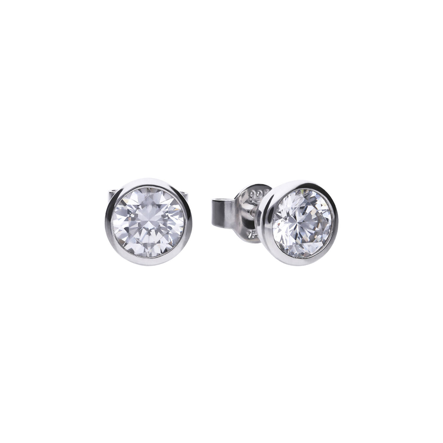  Boucles d'oreilles à puces - Argent - Zircone